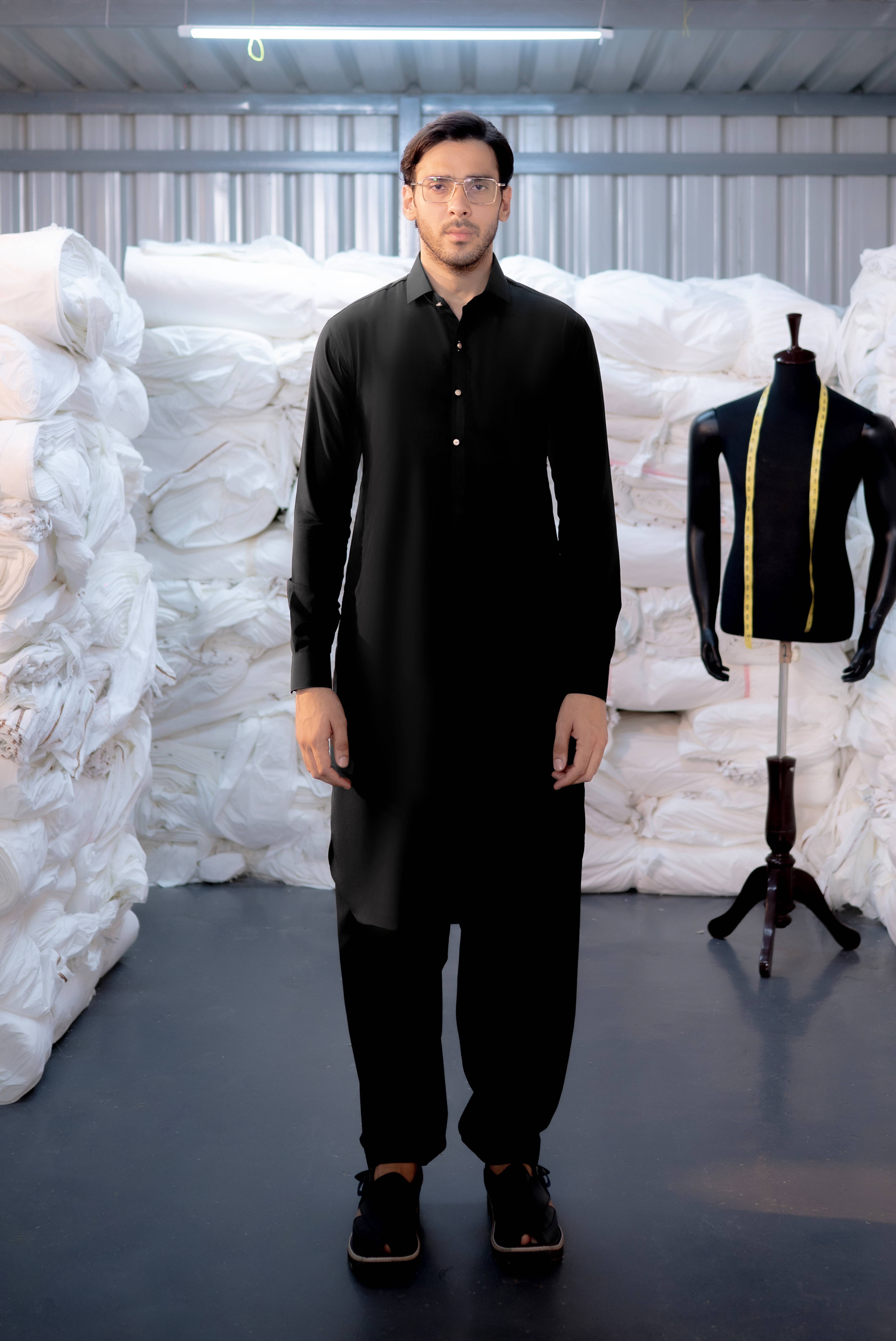 Stitched Shalwar Kameez (SPSC59) Black