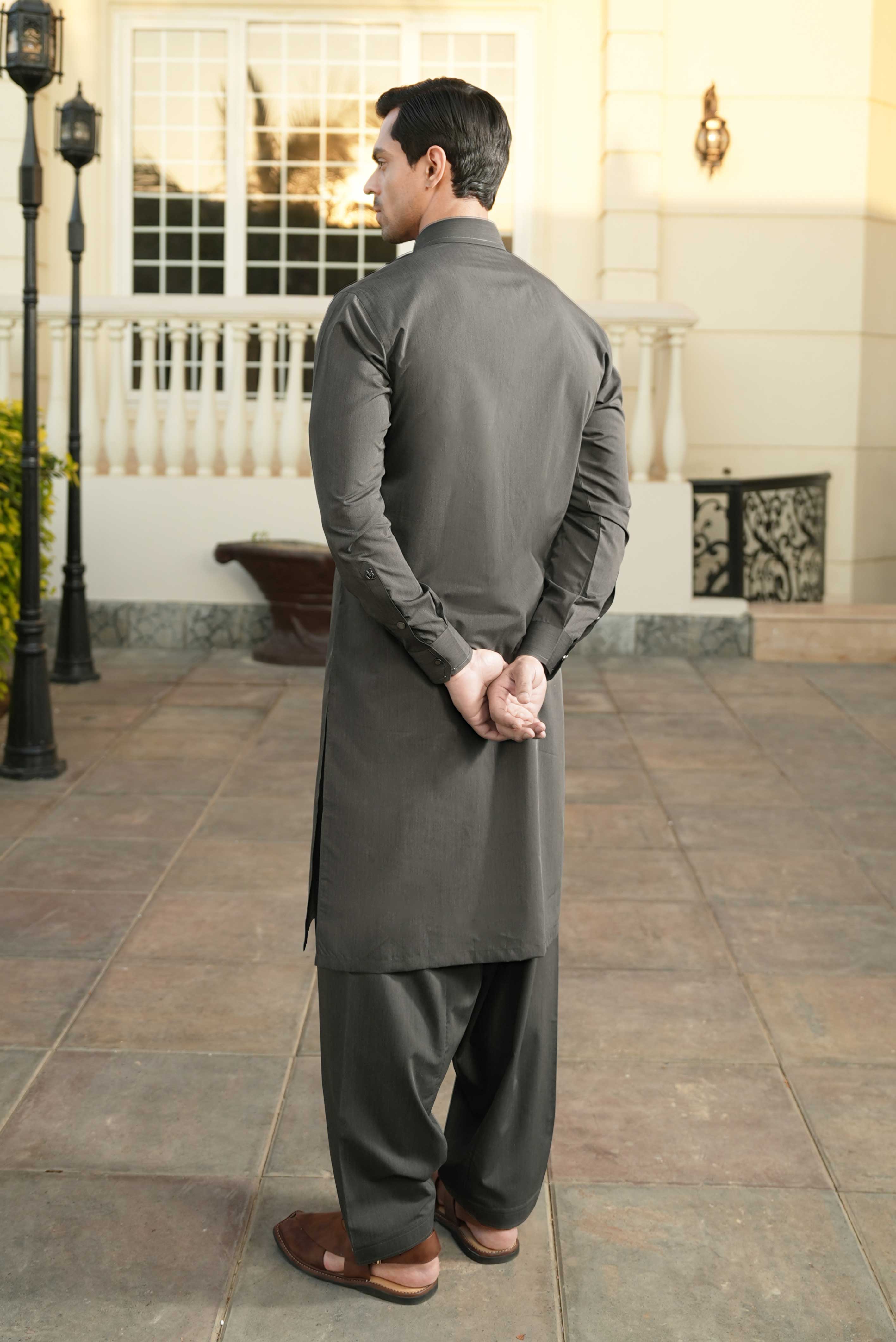 Malaysia stitched Shalwar Kameez in Double Cheetah Bosky wash & wear fabric by Narkin's – FQ Collection.