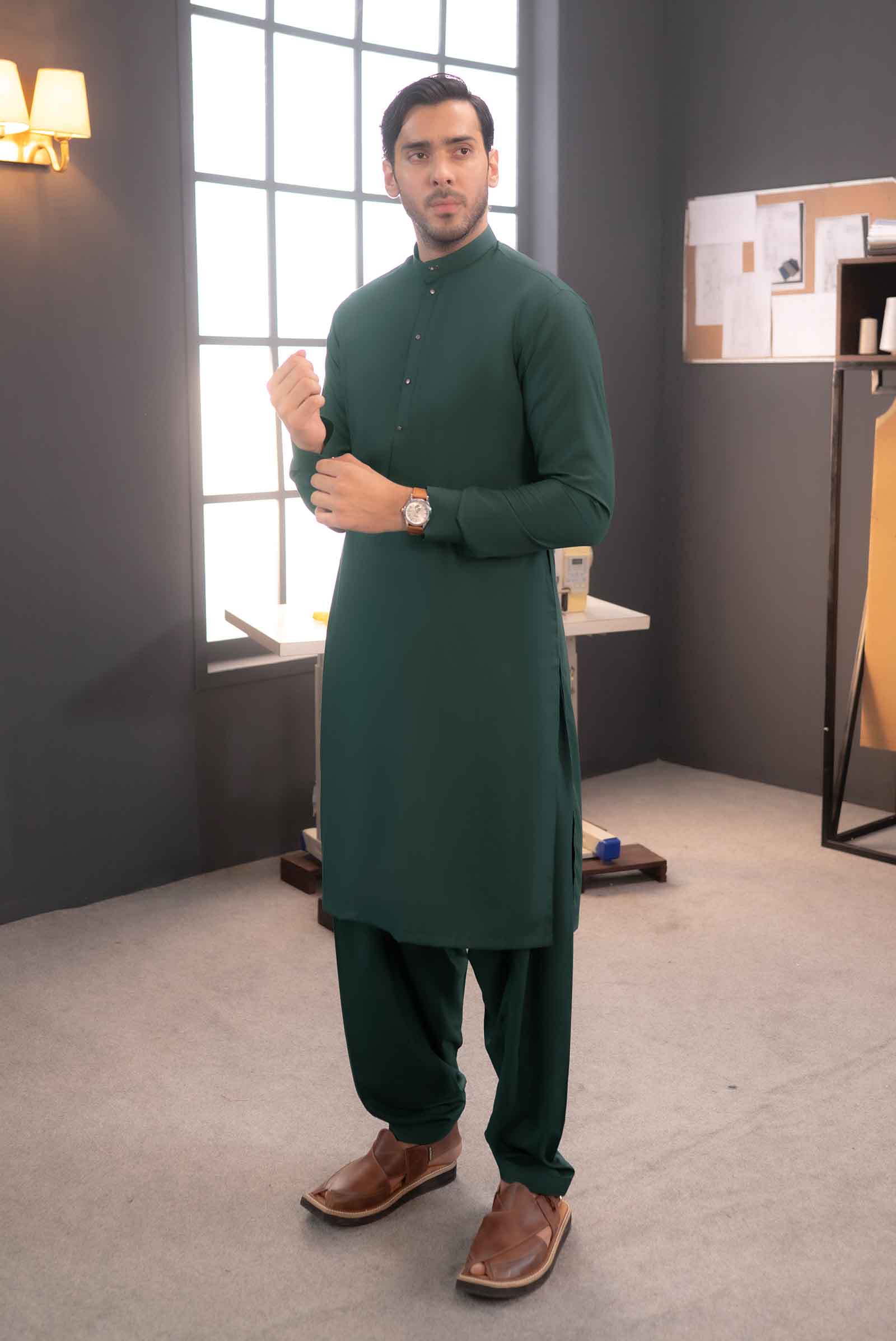 Stitched Shalwar Kameez (SPSB43) Green