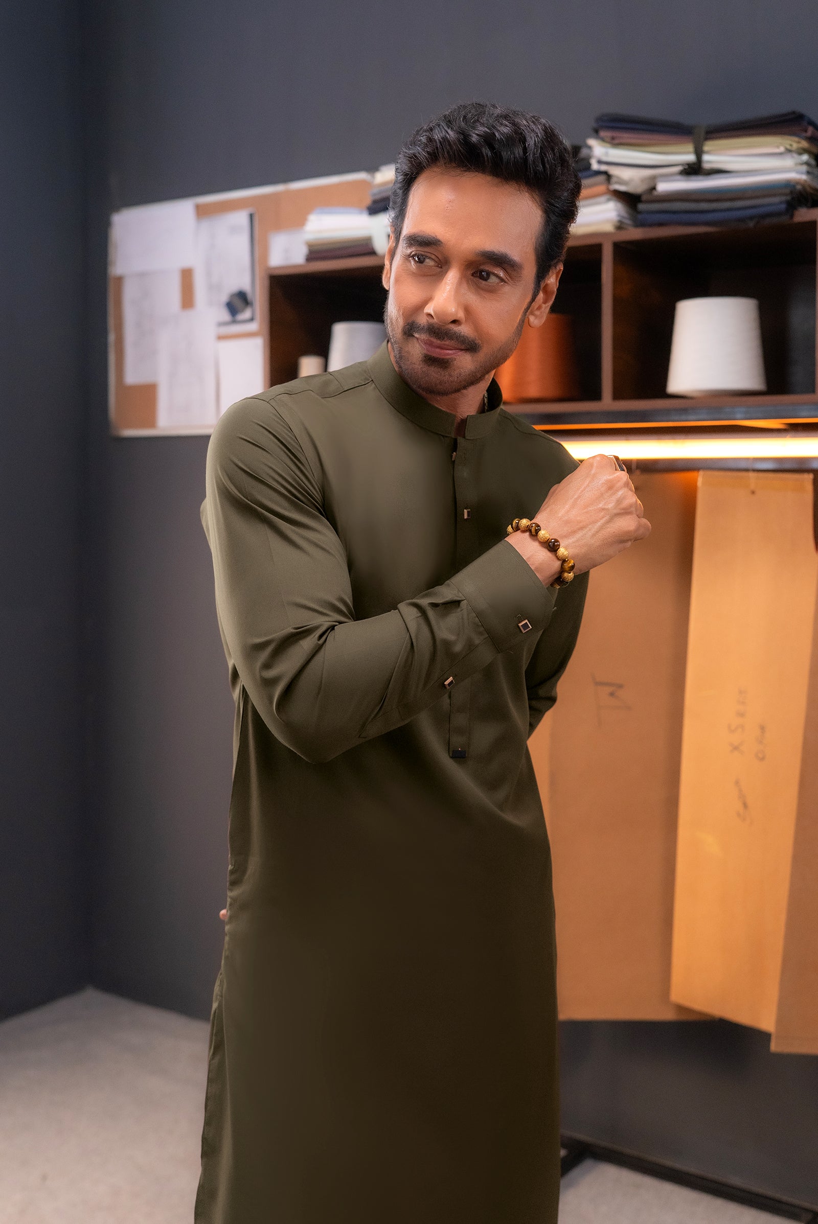Stitched Shalwar Kameez (SPSB48) Brown