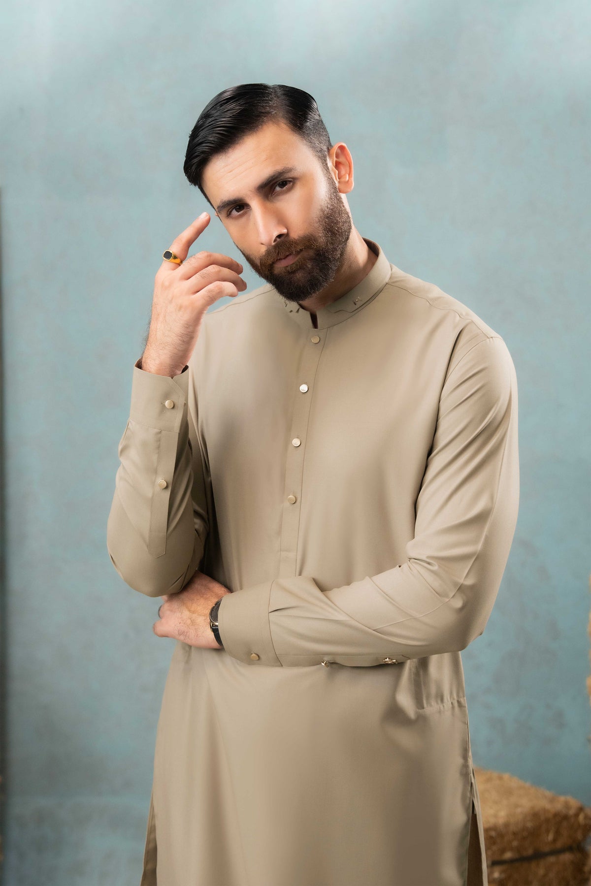 Khaki - Stitched Shalwar Kameez & Combo - SWSB08