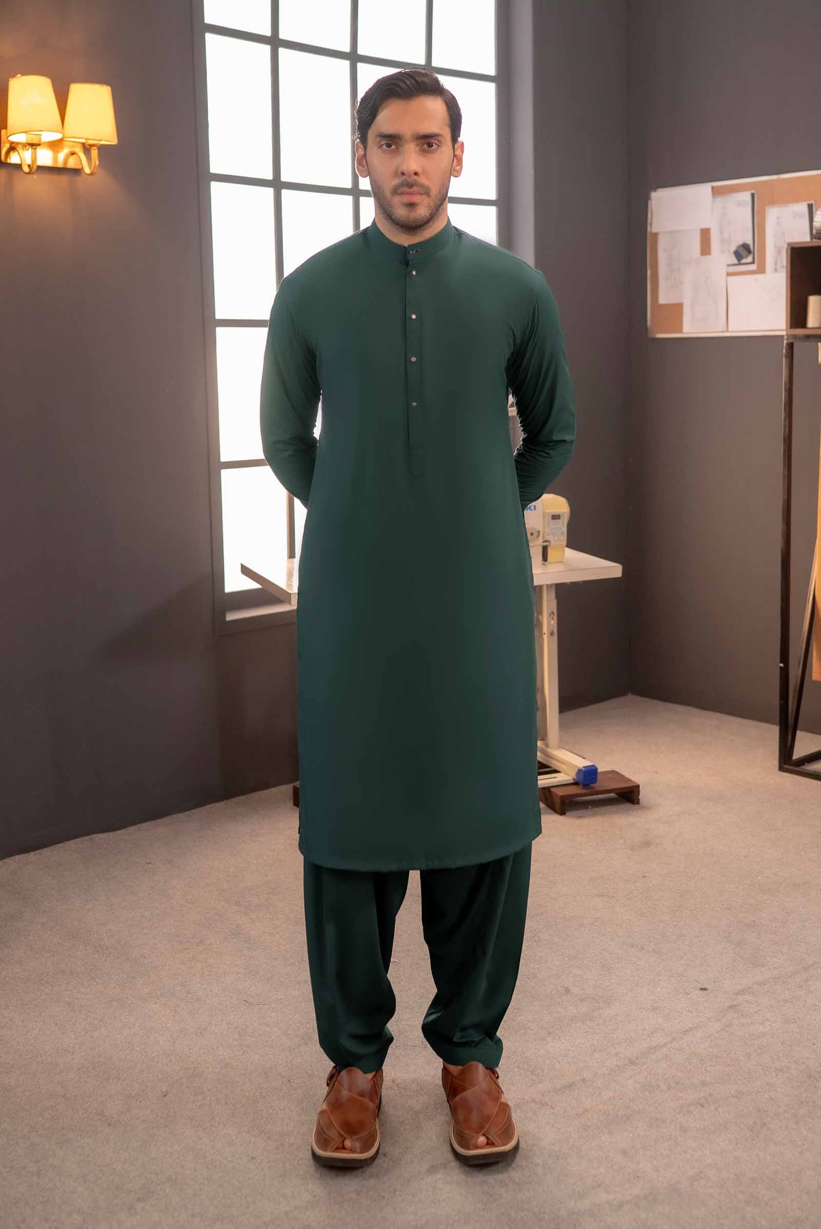 Stitched Shalwar Kameez (SPSB43) Green