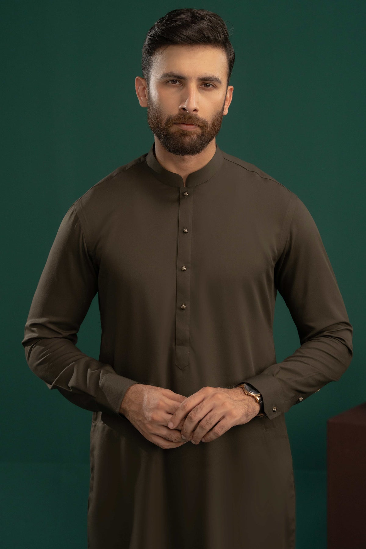 Brown - Stitched Shalwar Kameez - SWSB07