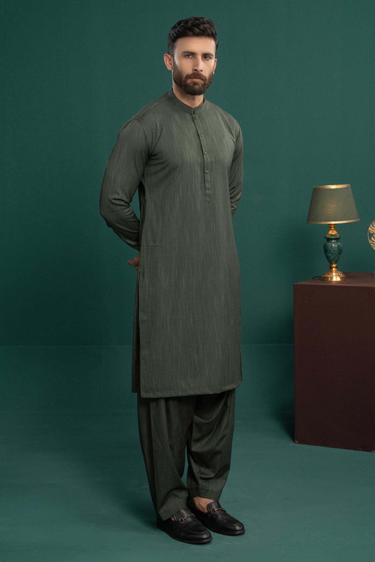 Green - Stitched Shalwar Kameez & Combo - SWSB13