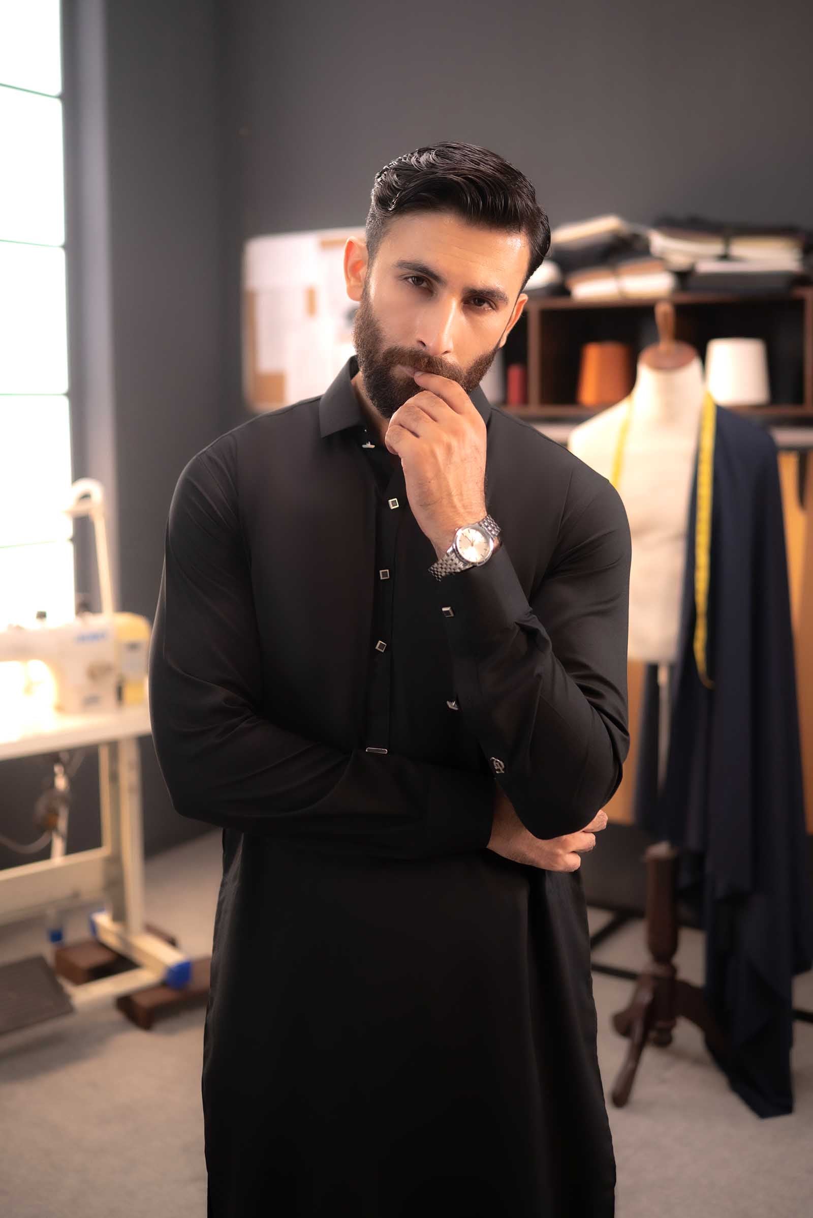 Stitched Shalwar Kameez (SPSC63) Black
