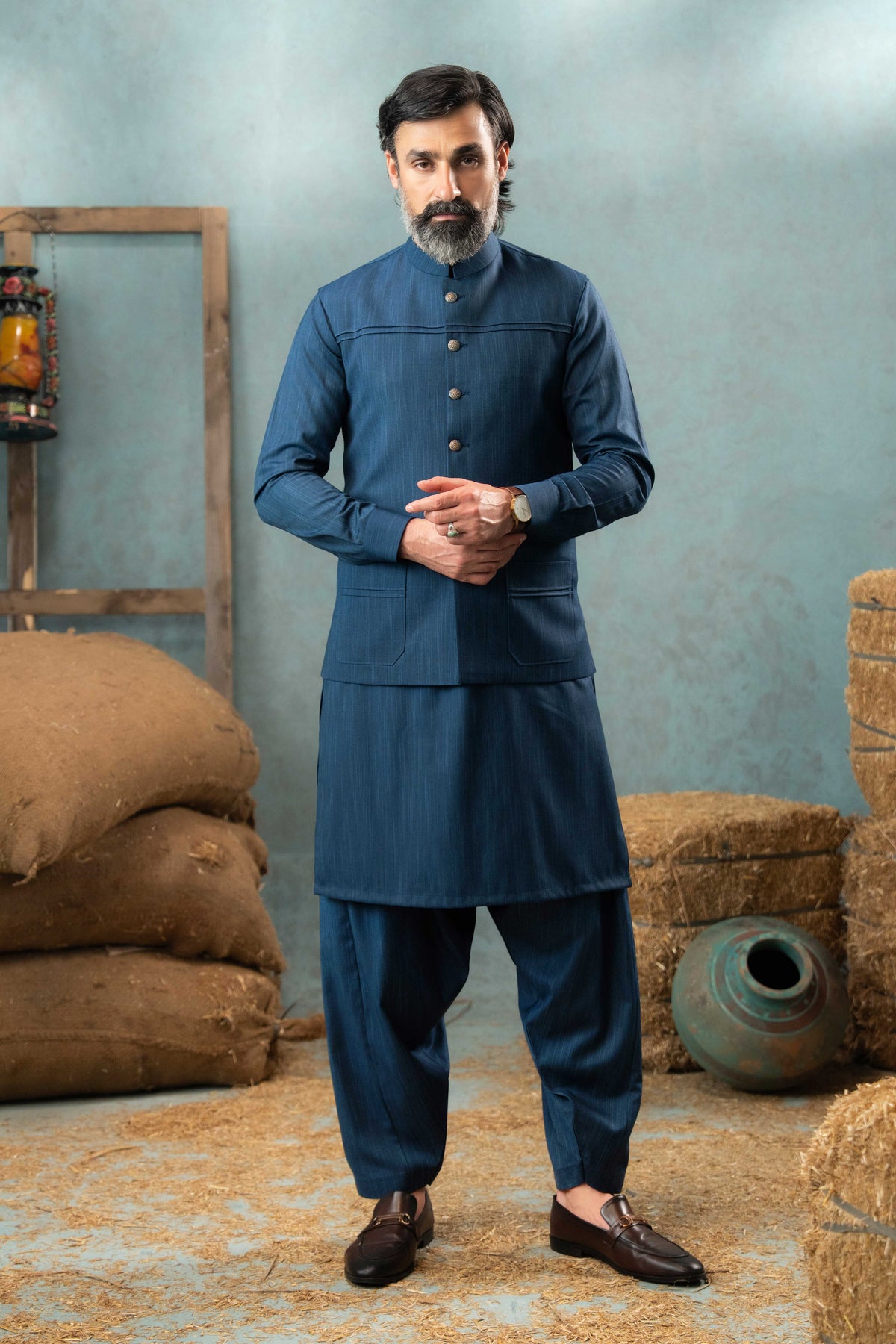 Royal Blue - Stitched Shalwar Kameez & Combo - SWSB14