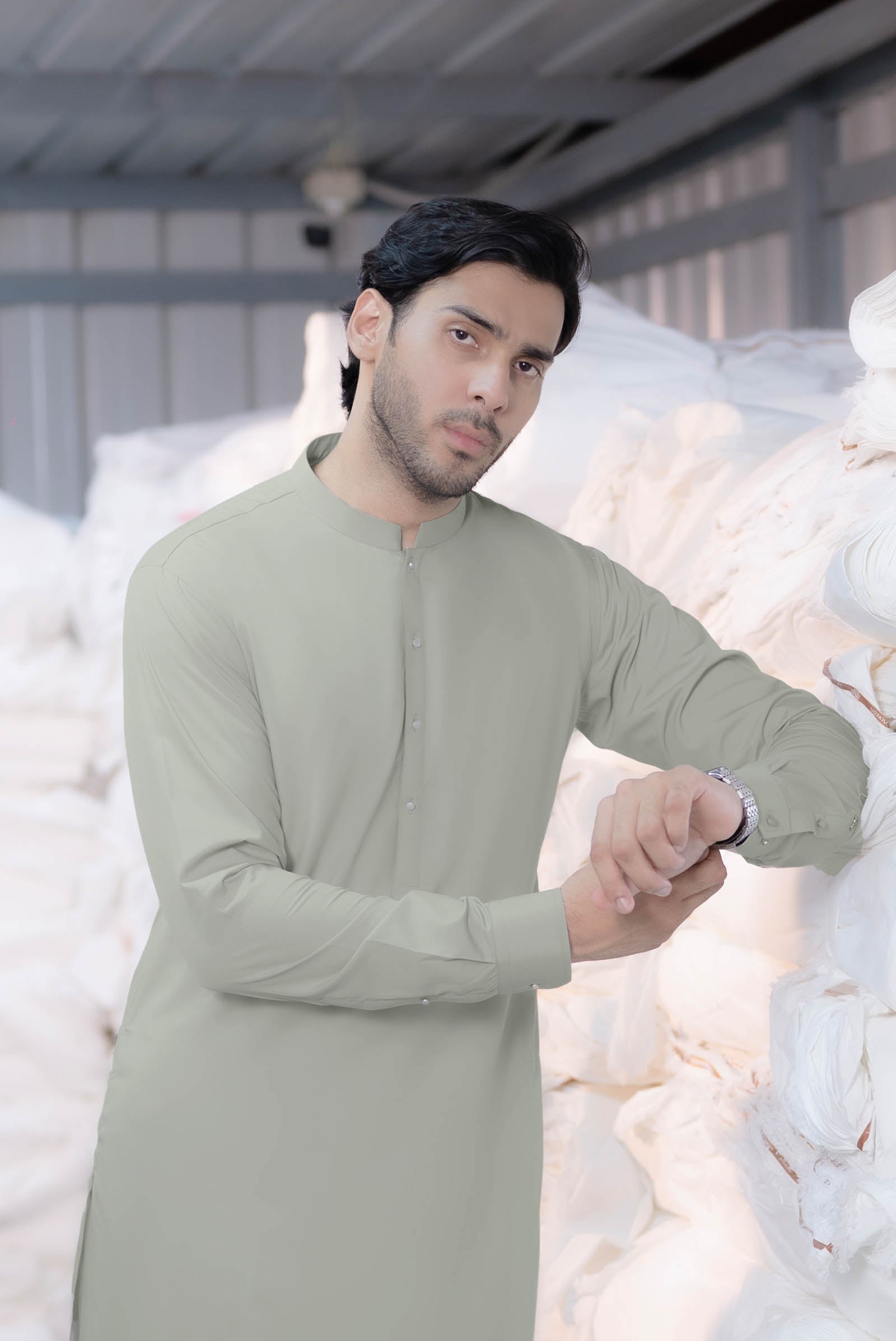 Stitched Shalwar Kameez (SPSB42) Ash Grey