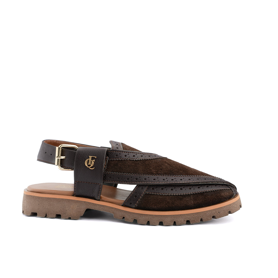 Walnut Suede Leather Peshawari - PMC19