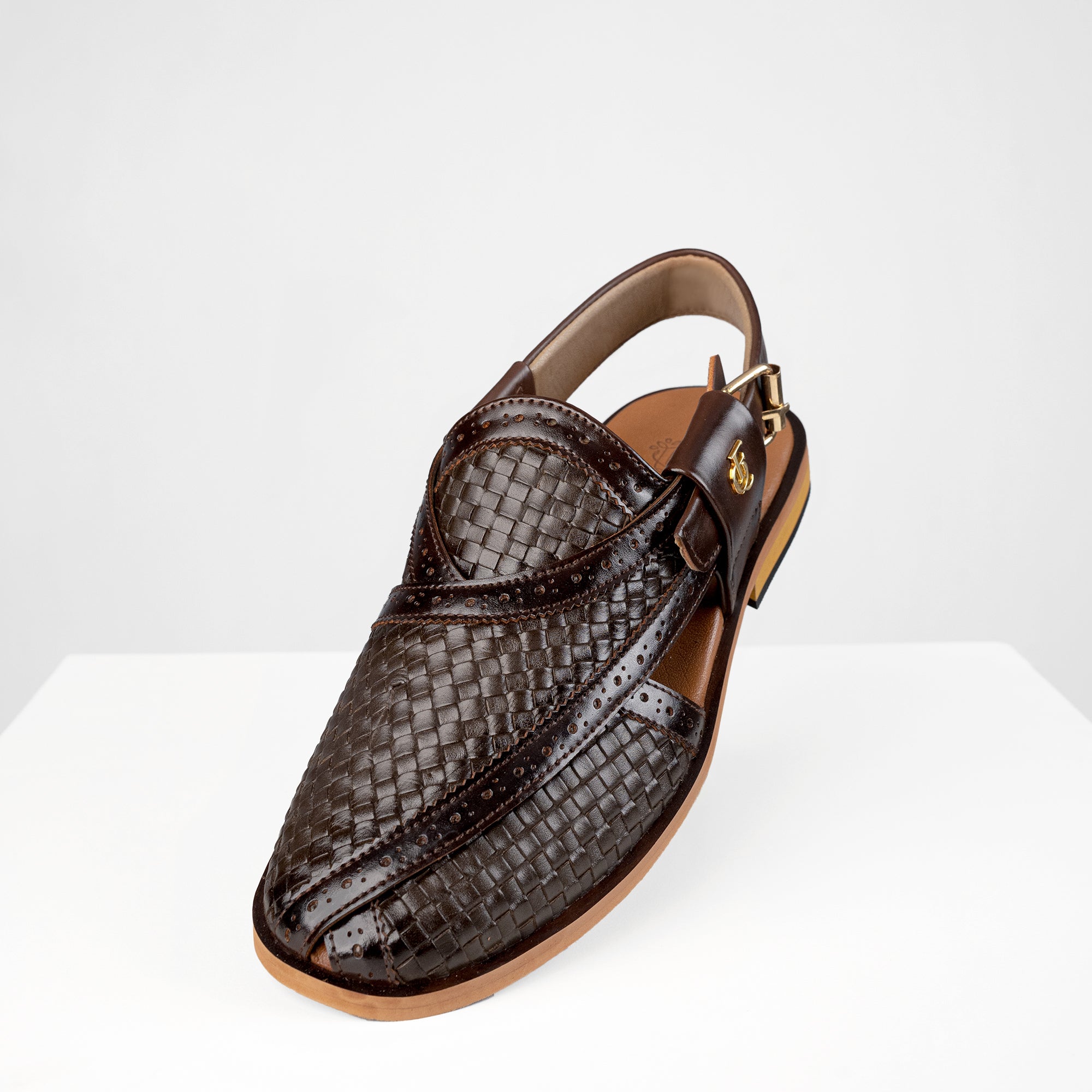 Peshawari Sandal - Brown Weave (PMC21)