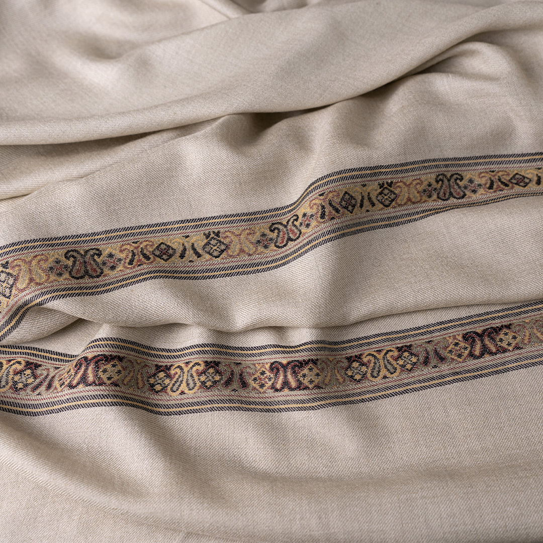 100% Woolen Shawl - 007 | Light Beige