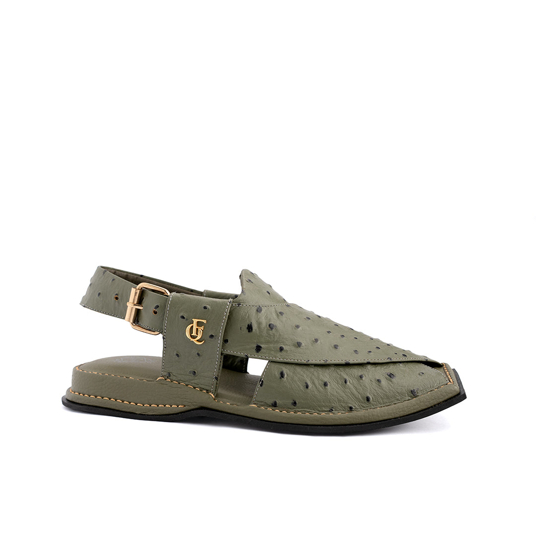Green Crest Leather Peshawari Sandal - PMC28