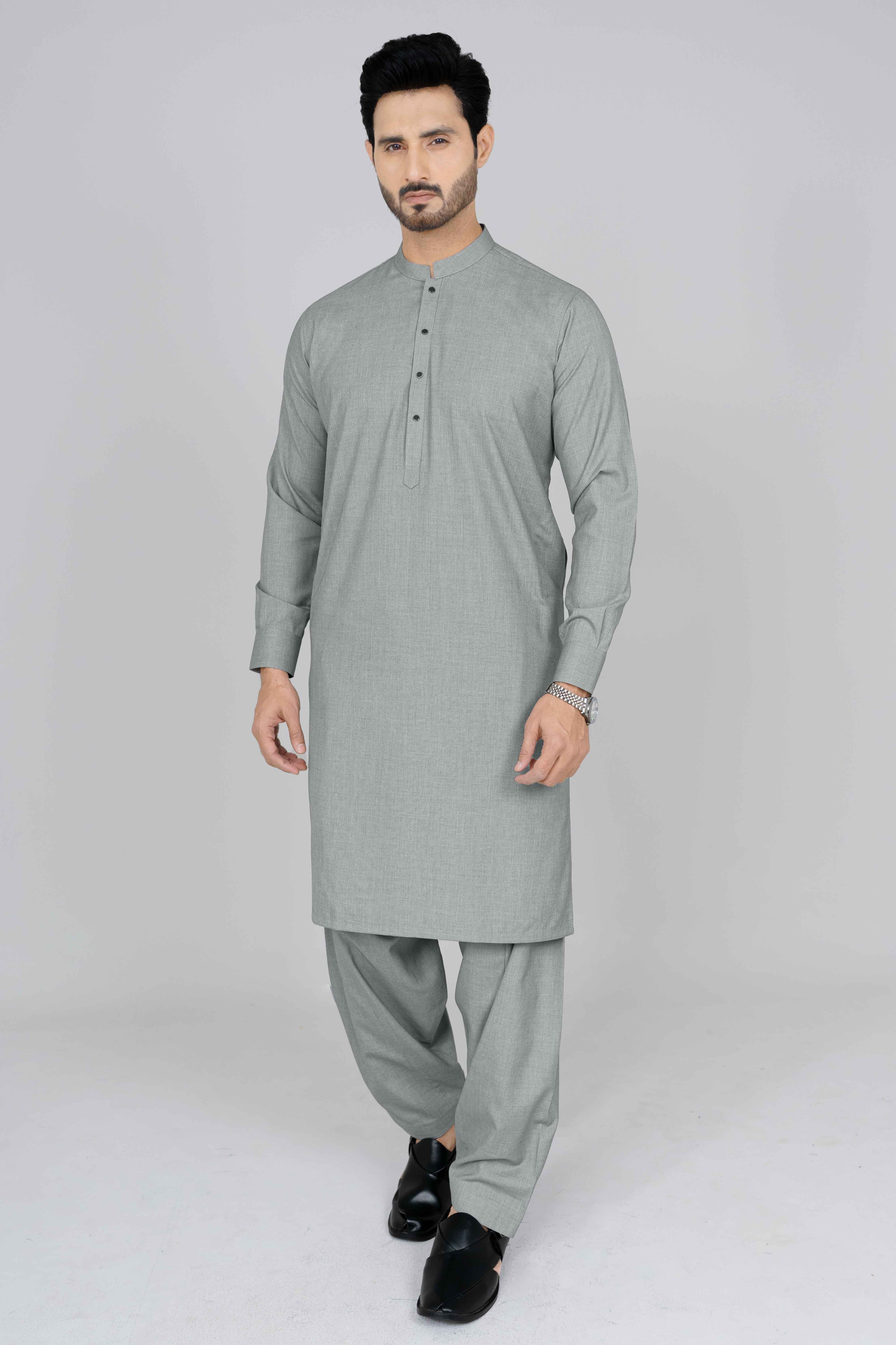 Stitched Shalwar Kameez (SWS20) Silver