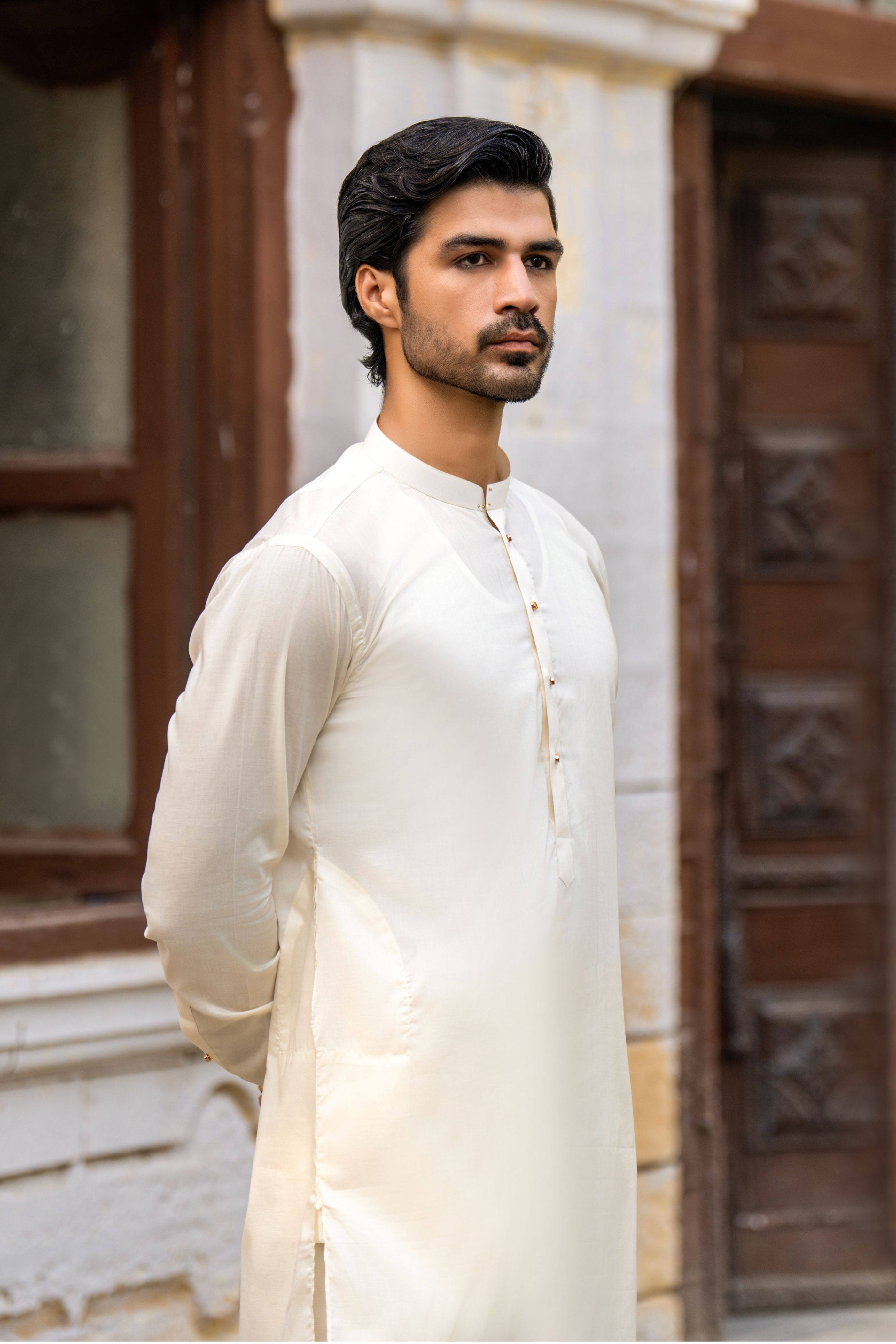 Stitched Trouser & Kameez (SCS17) Cream