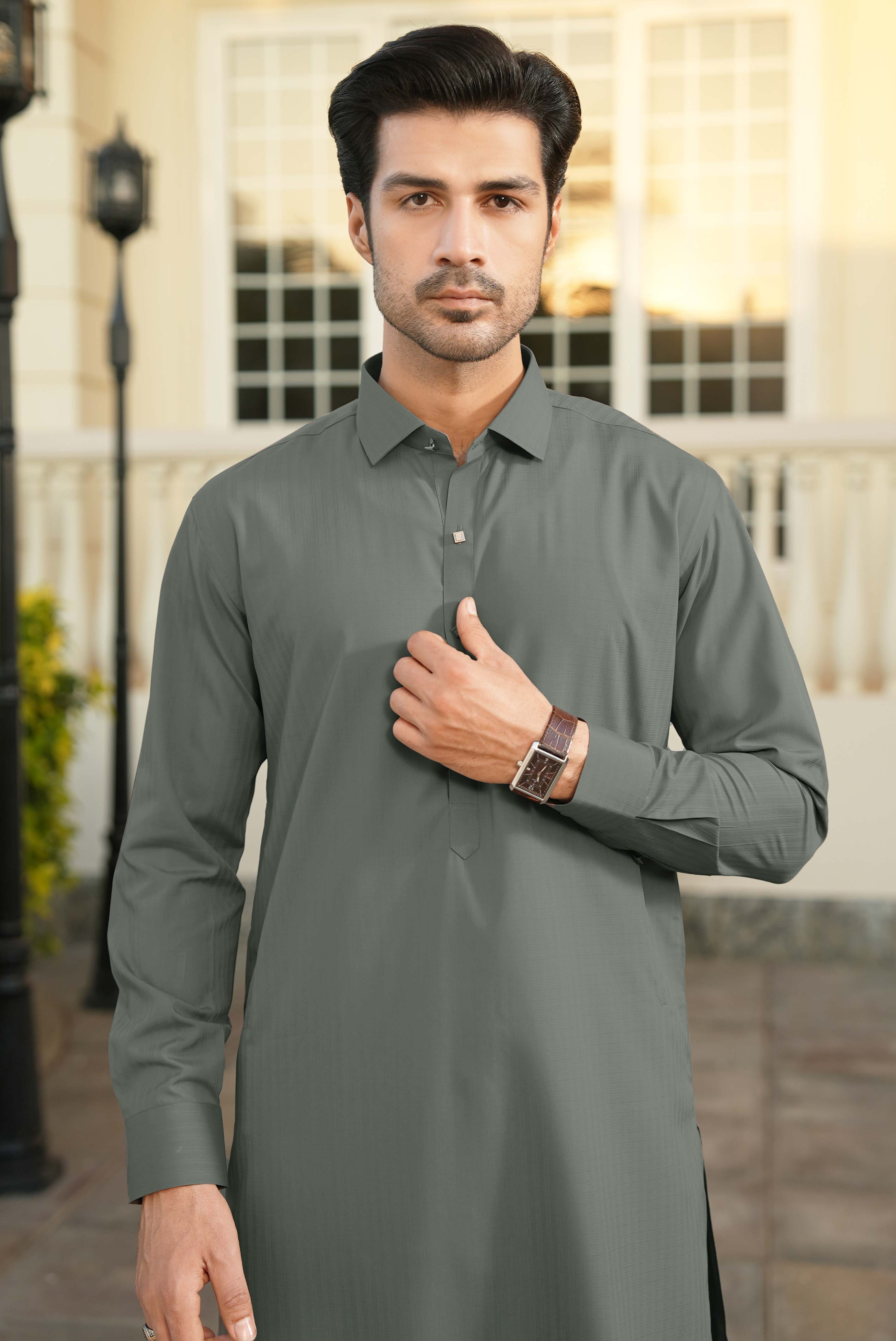 Stitched Shalwar Kameez (SPSC) Grey