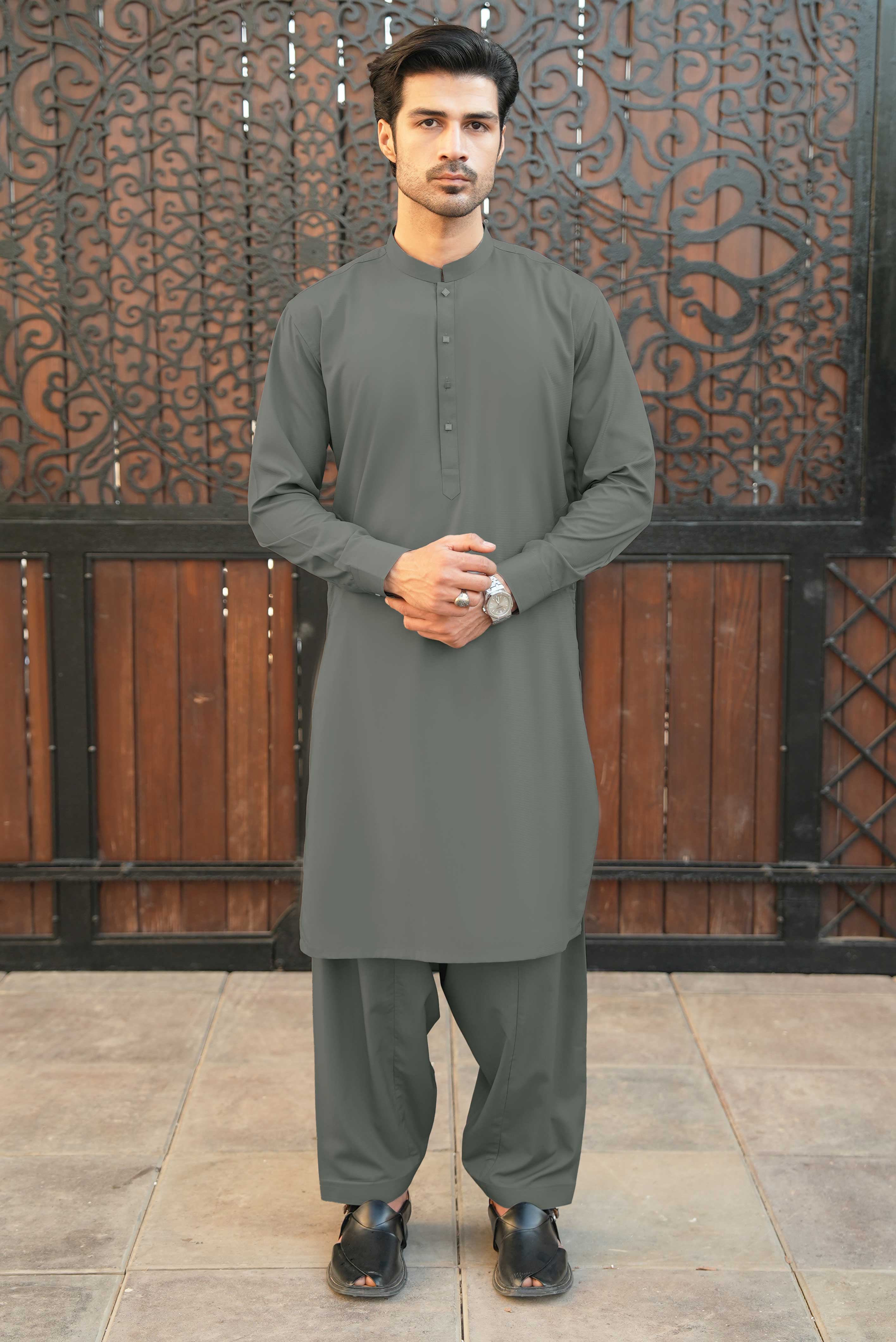 Stitched Shalwar Kameez (SPSB) Grey