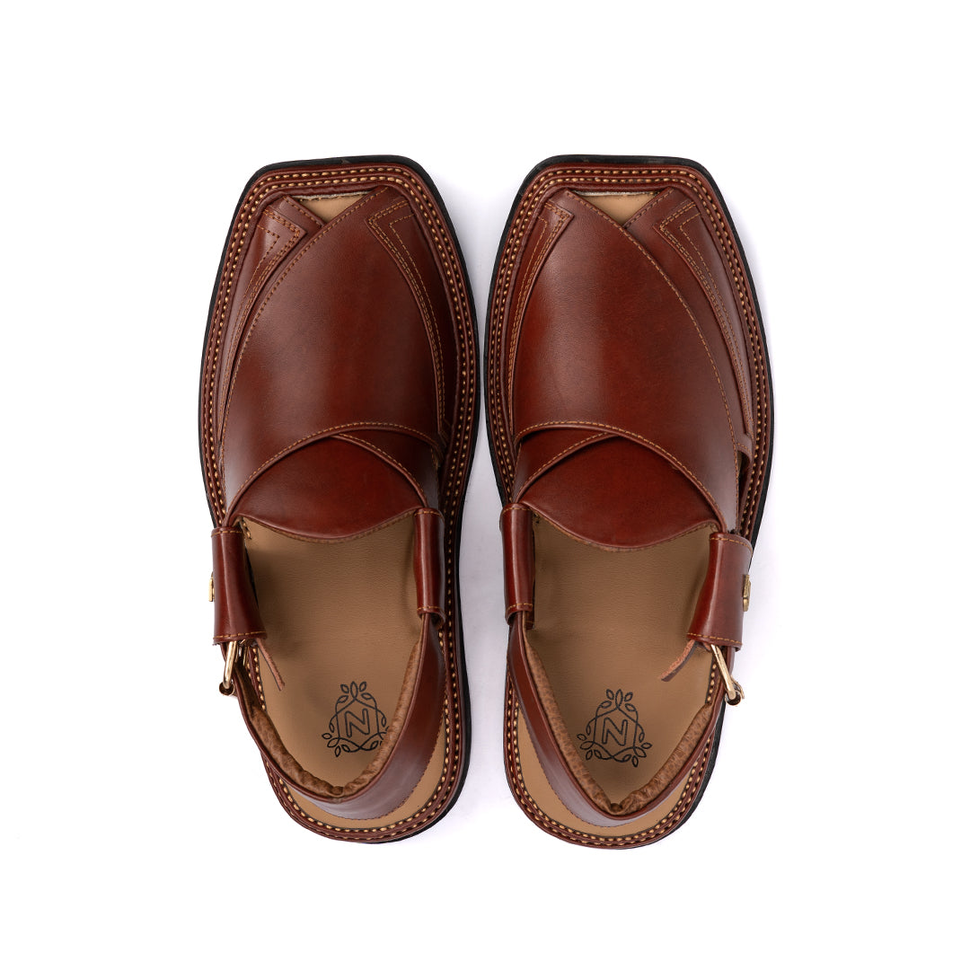 Rust Leather Peshawari Sandal - PMC30