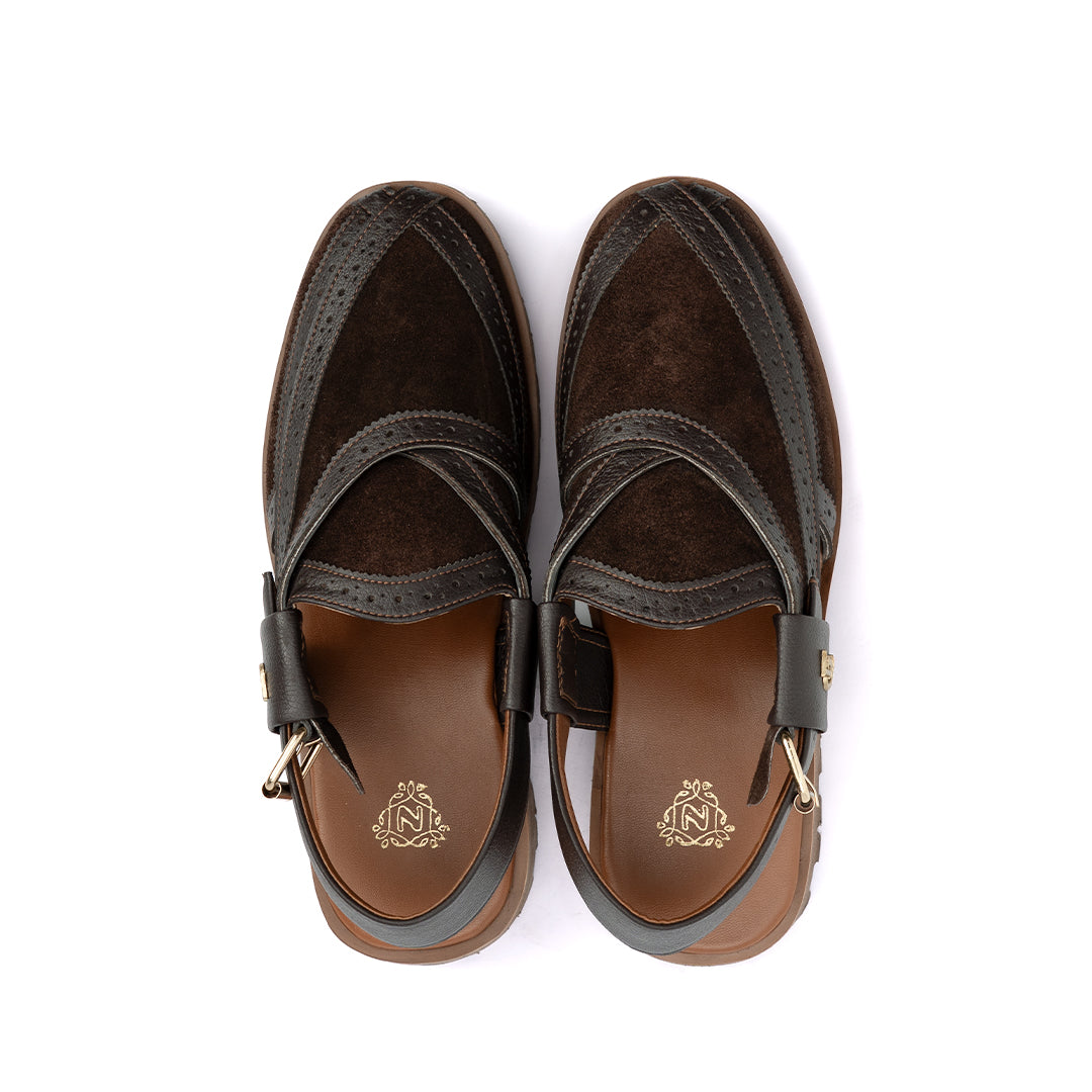 Walnut Suede Leather Peshawari - PMC19