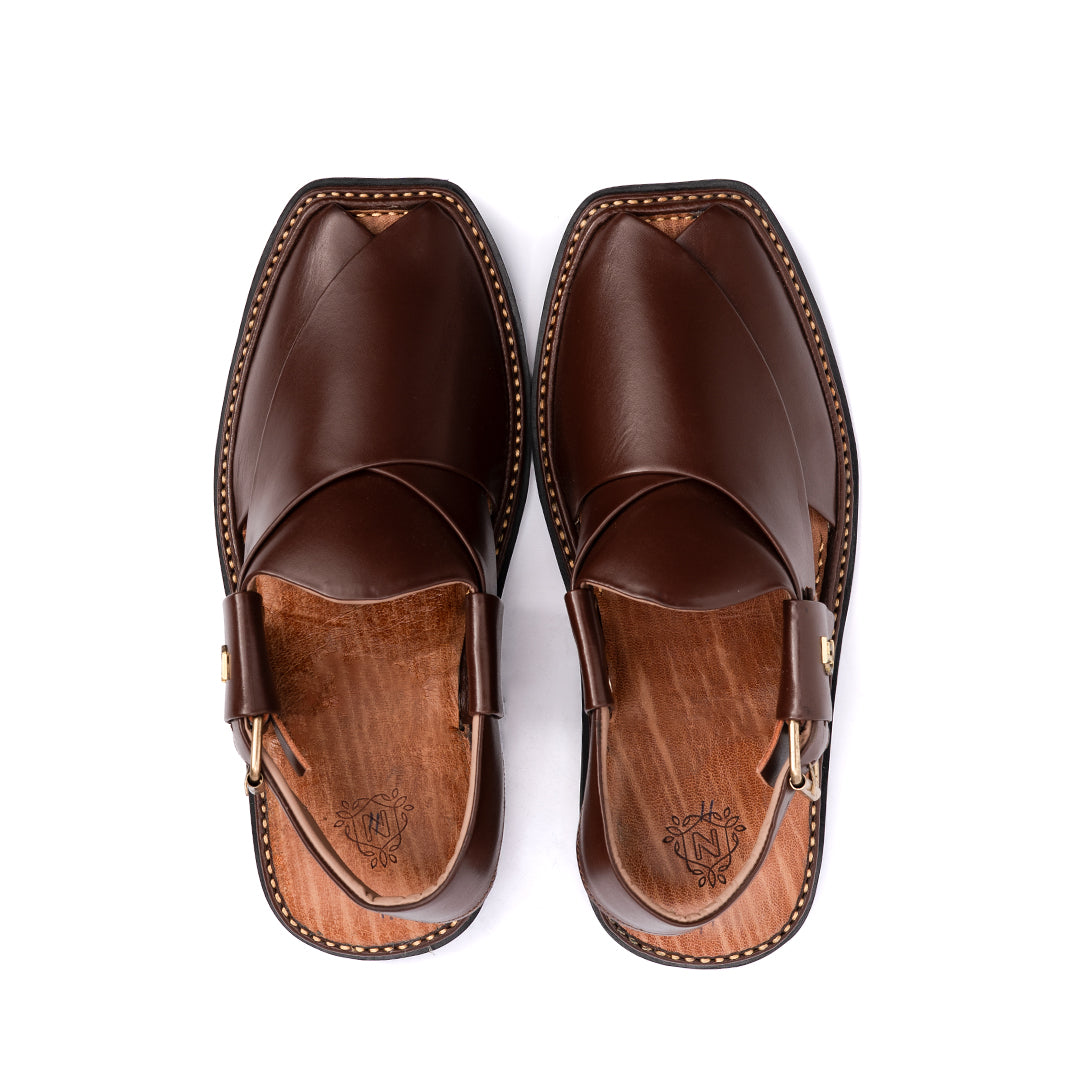 Legacy Brown Leather Peshawari Sandal - PMC26