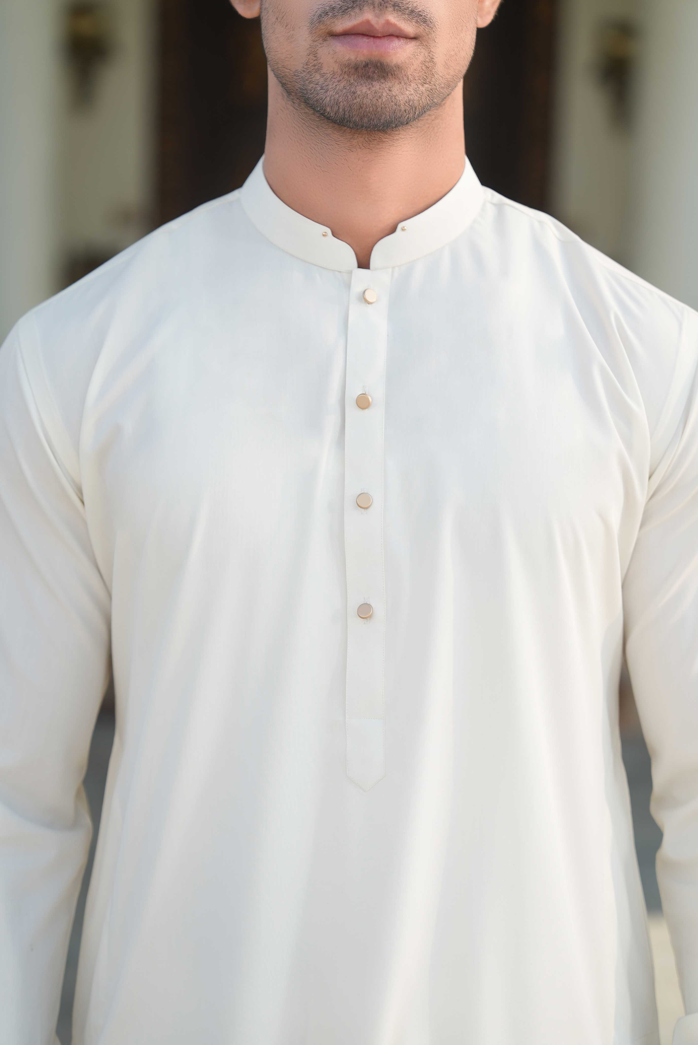 Stitched Shalwar Kameez (SPSB) Off White