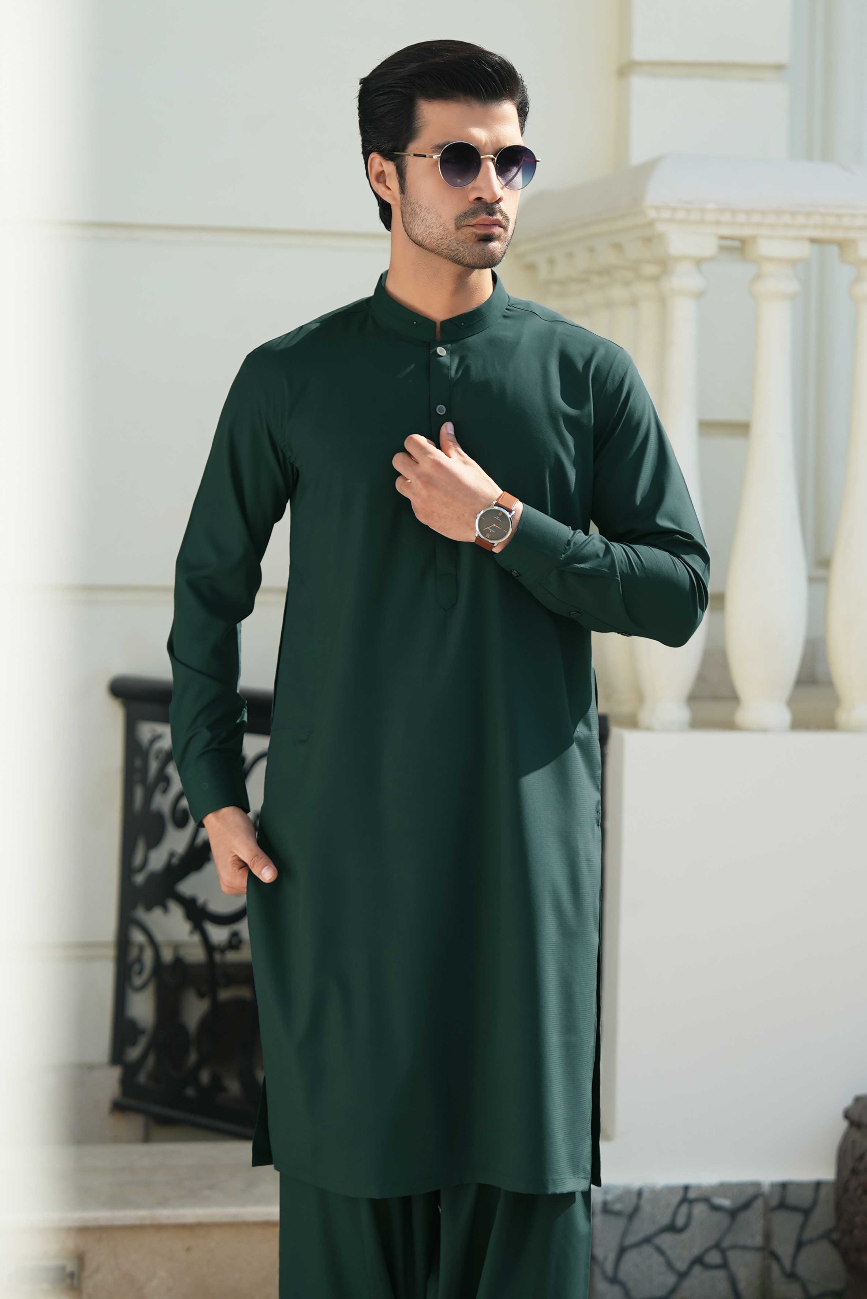 Stitched Shalwar Kameez (SPSB) Green