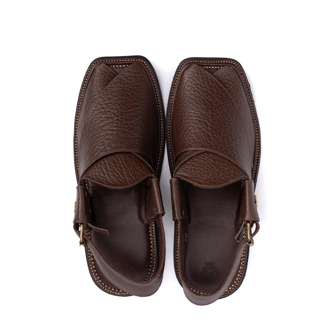 Grain Brown Leather Peshawari Sandal - PMC32