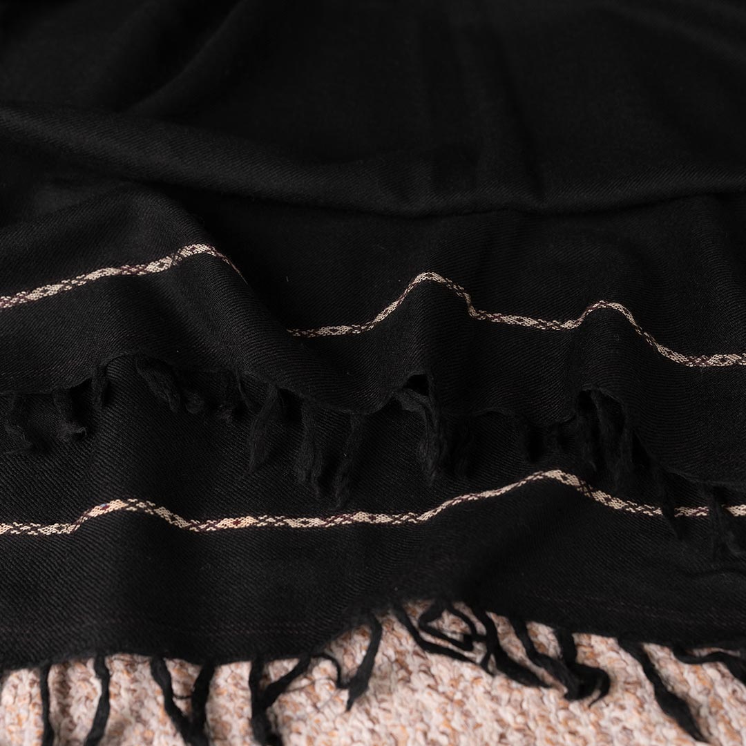 Woolen Shawl - 004 | Black