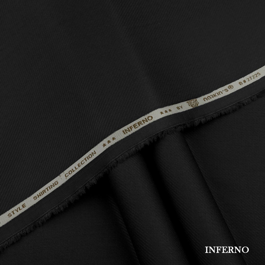 Inferno Shirting wash and wear fabric with self dobby texture and rich color