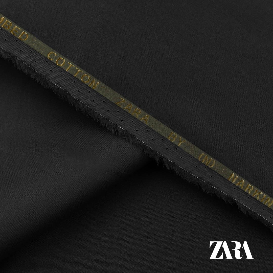 Zara premium 100% fine cotton fabric with silver finish and semi-stiff texture