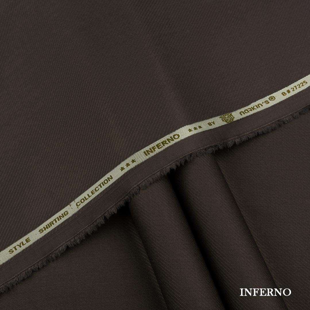 Inferno Shirting wash and wear fabric with self dobby texture and rich color
