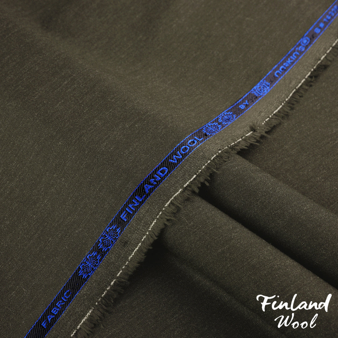 Finland Wool unstitched winter wash & wear woolen fabric in dark winter tones with a soft, wrinkle-free finish