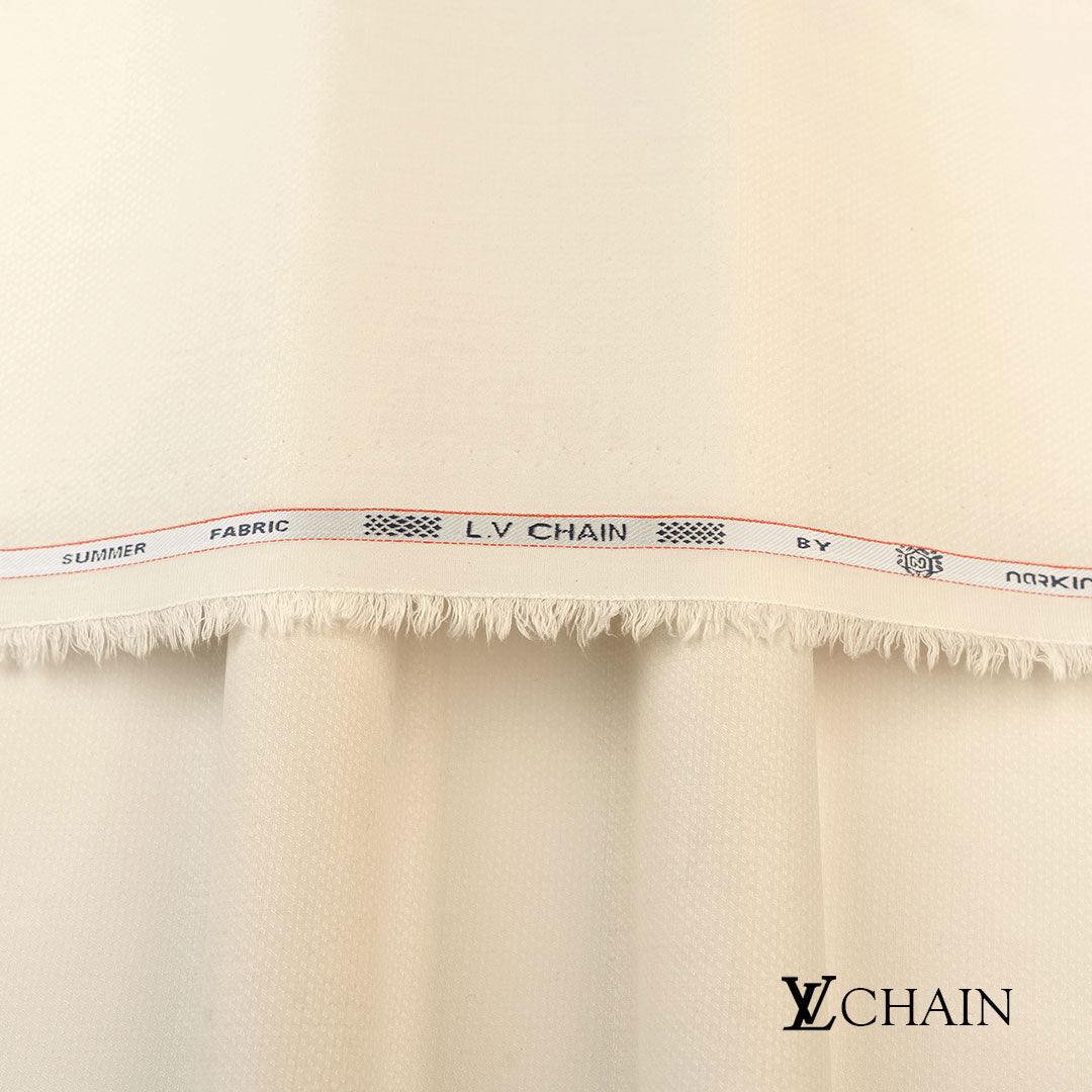 Premium LV Chain men’s unstitched fabric featuring dobby weave