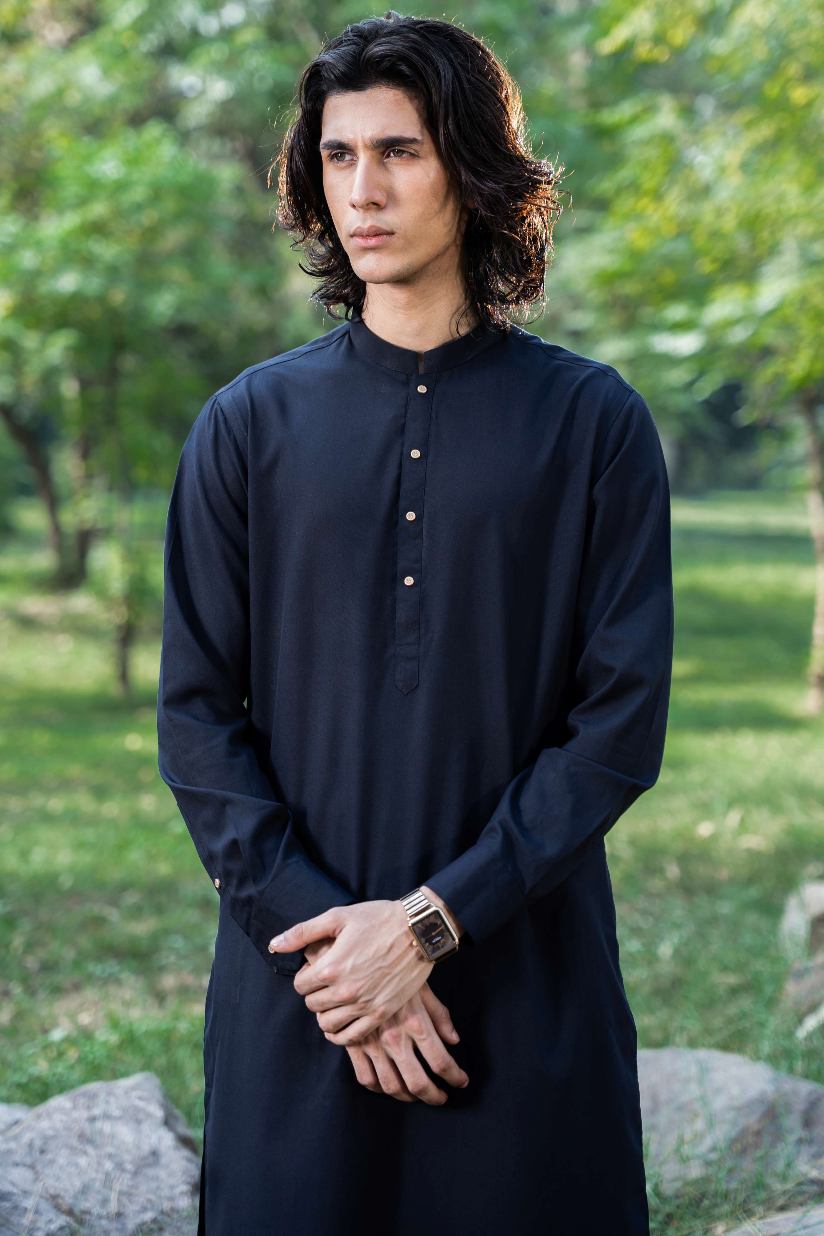 Stitched Shalwar Kameez (SWS19) Navy Blue