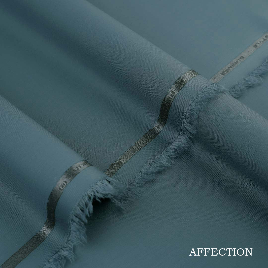 Premium Affection wash & wear blended fabric in polyester and viscose with smooth texture, elegant fall, and long-lasting fade-resistant color, ideal for ethnic wear.