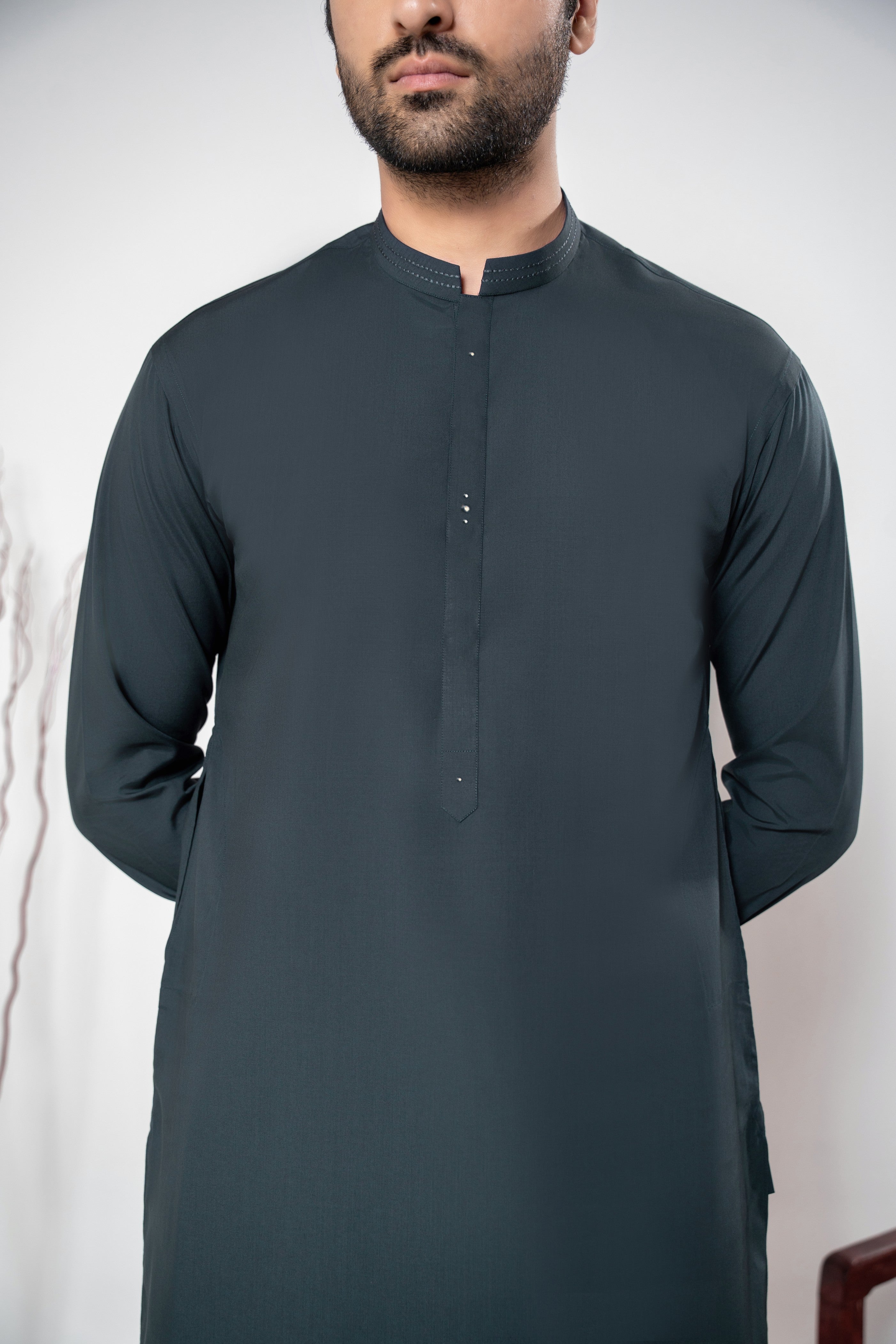 Stitched Shalwar Kameez (SPS77) Charcoal