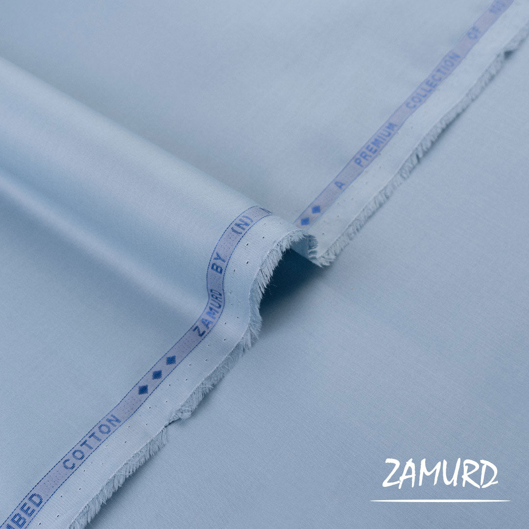 Zamurd premium party wear fabric with twill weave and semi-soft high-density finish