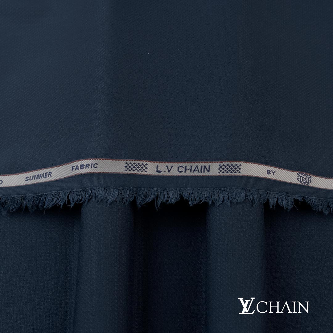 Premium LV Chain men’s unstitched fabric featuring dobby weave