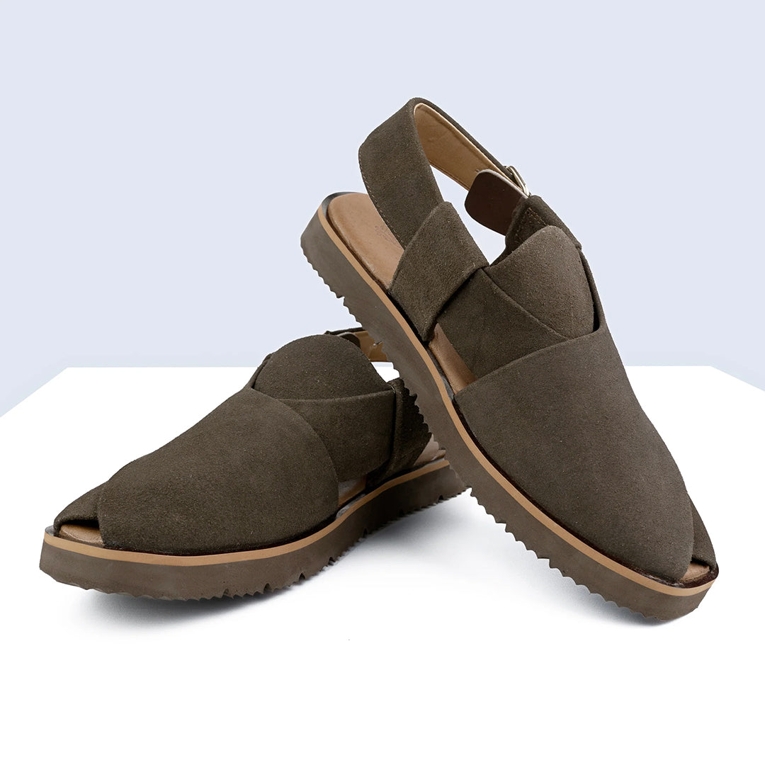 Peshawari Sandal - Brown (Suede Leather) (PMC11)