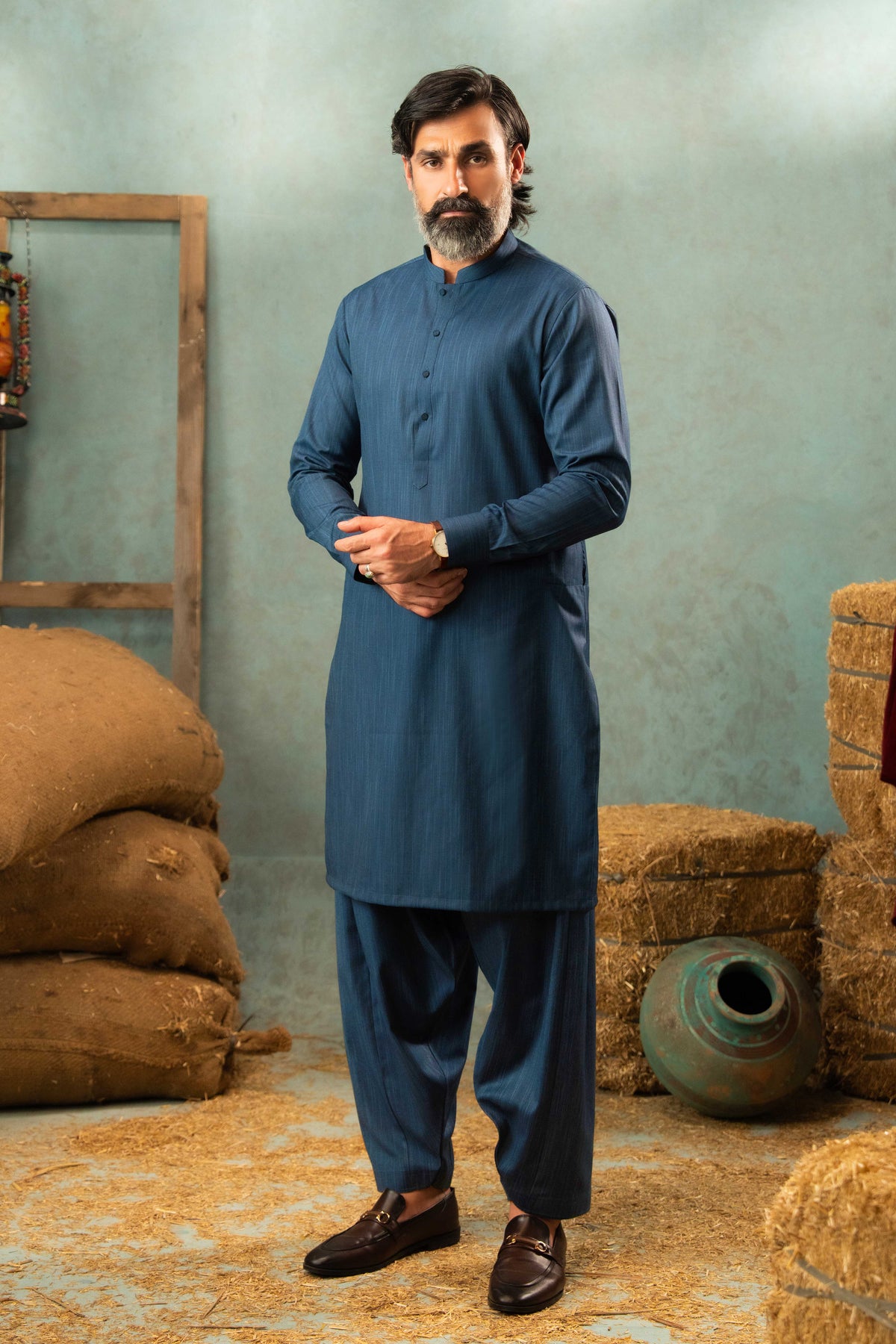 Royal Blue - Stitched Shalwar Kameez & Combo - SWSB14
