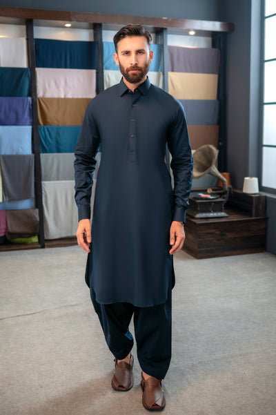 Stitched Shalwar Kameez (SCSC02) Navy Blue