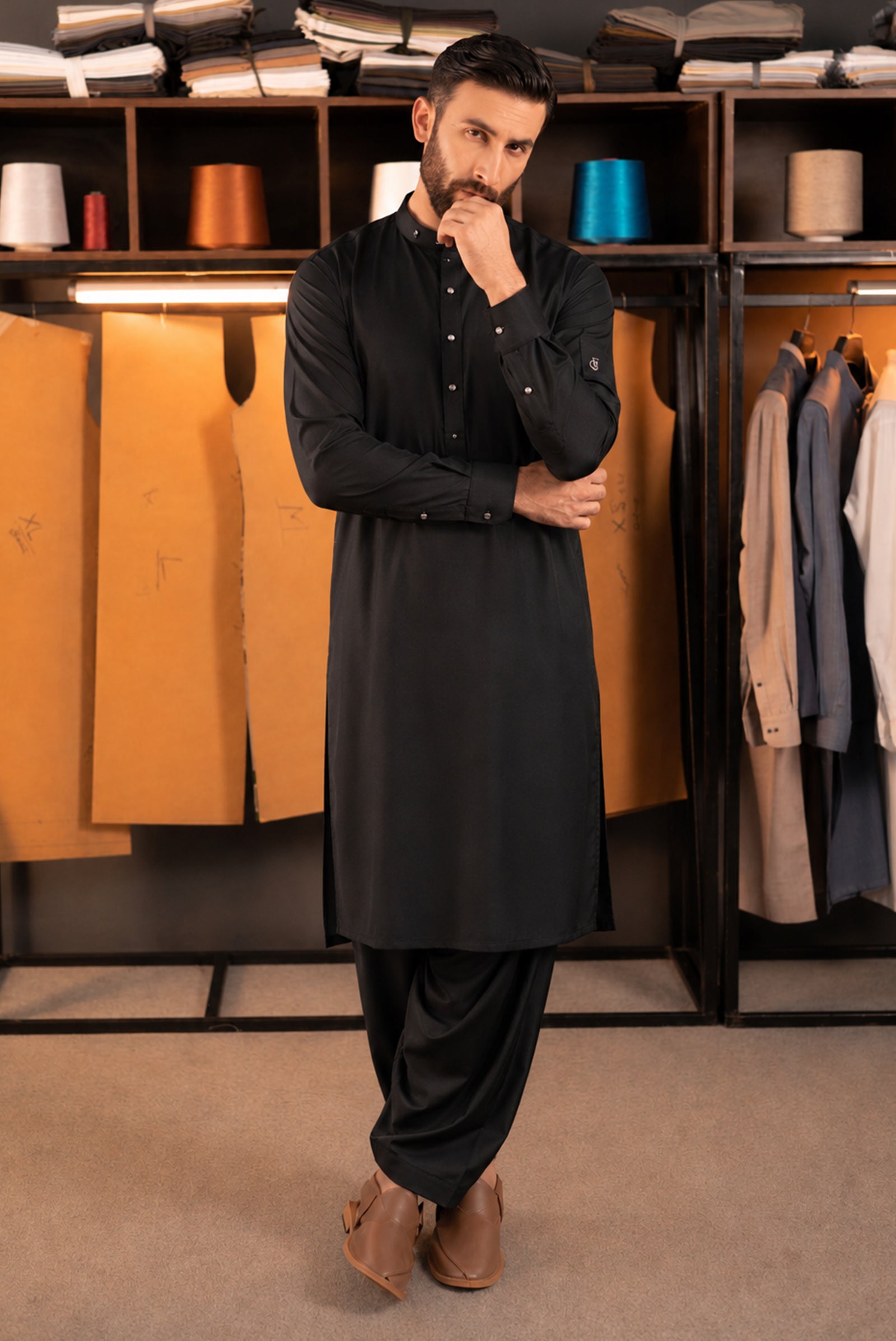 Stitched Shalwar Kameez (SCSB05) Black