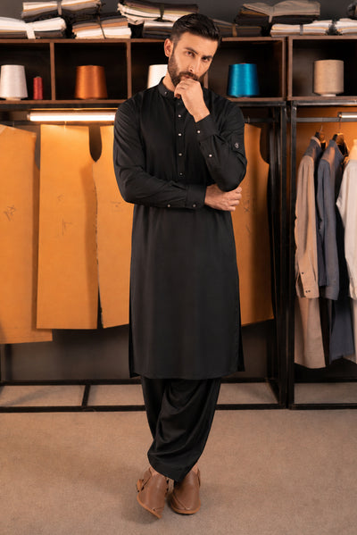 Stitched Shalwar Kameez (SCSB05) Black