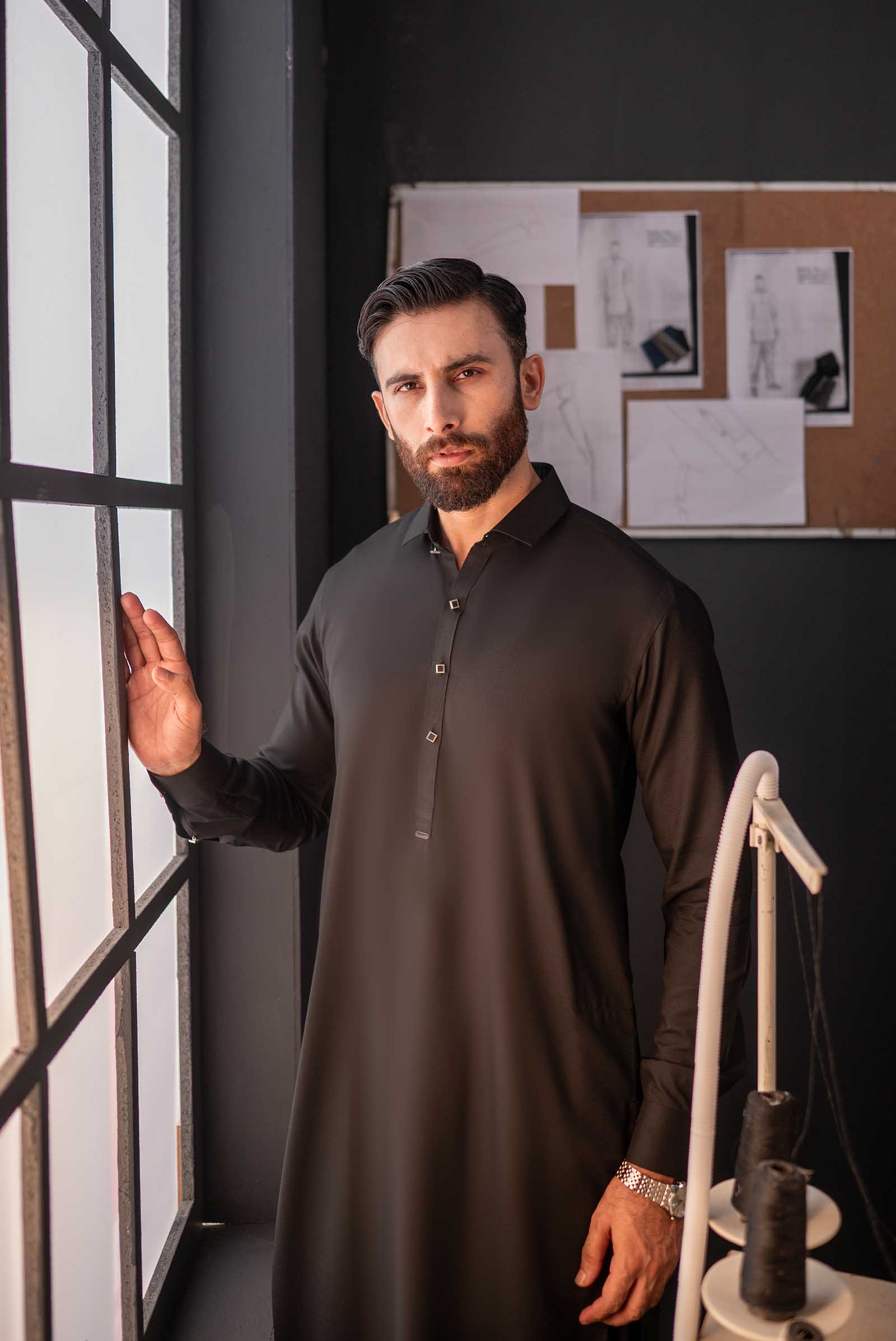 Stitched Shalwar Kameez (SPSC63) Black