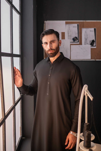 Stitched Shalwar Kameez (SPSC63) Black
