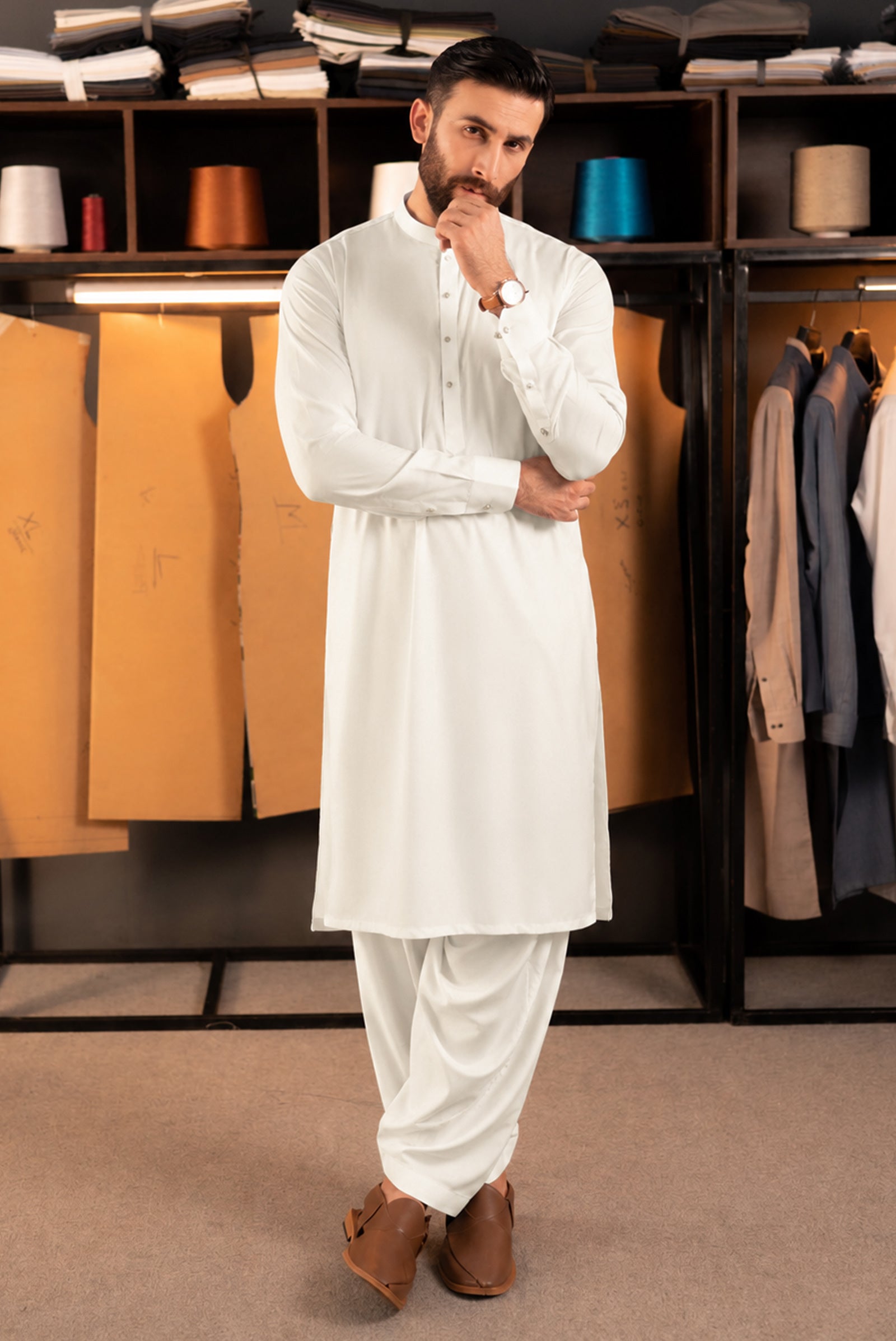 Stitched Shalwar Kameez (SPSB70) Off White