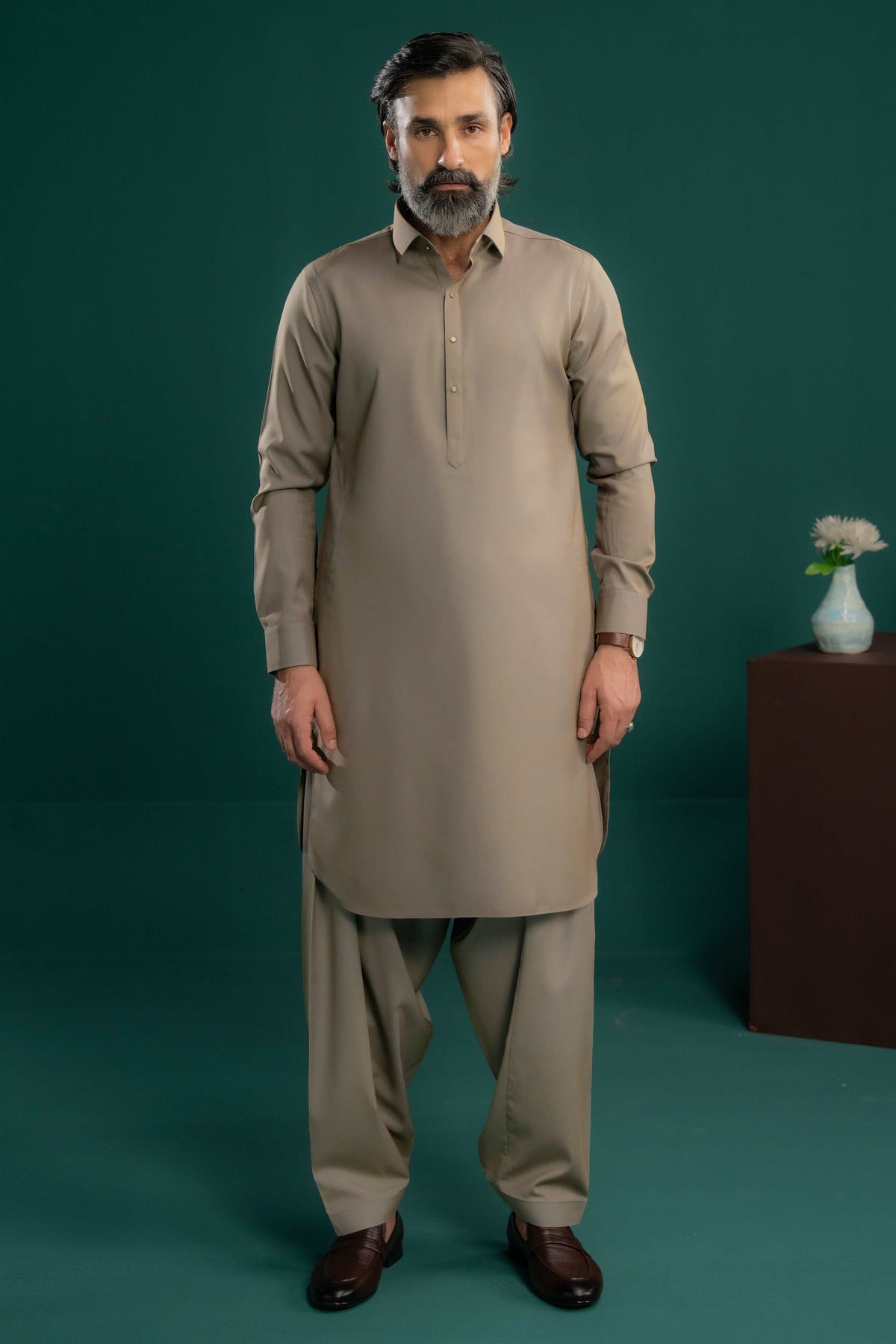 Greyish Blue - Stitched Shalwar Kameez - SWSC21