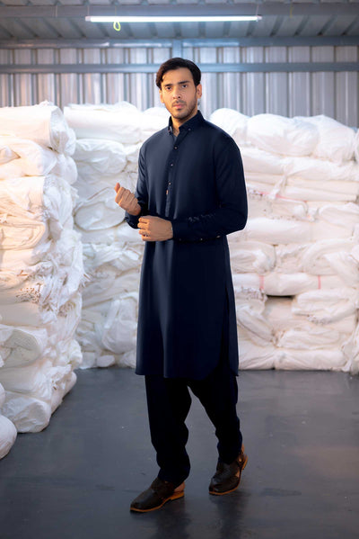 Stitched Shalwar Kameez (SPSC64) Navy Blue