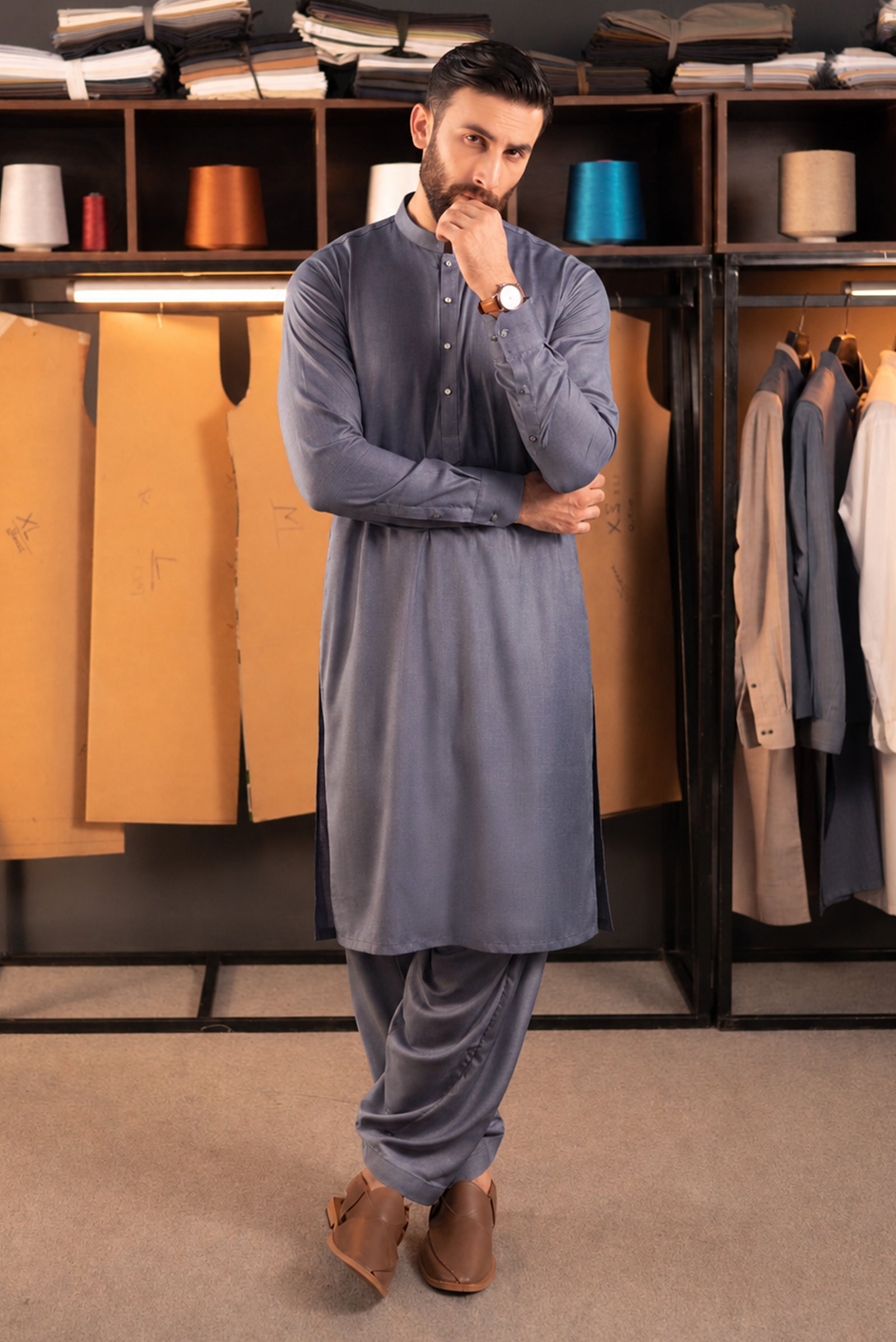 Stitched Shalwar Kameez (SCSB06) Burgundy