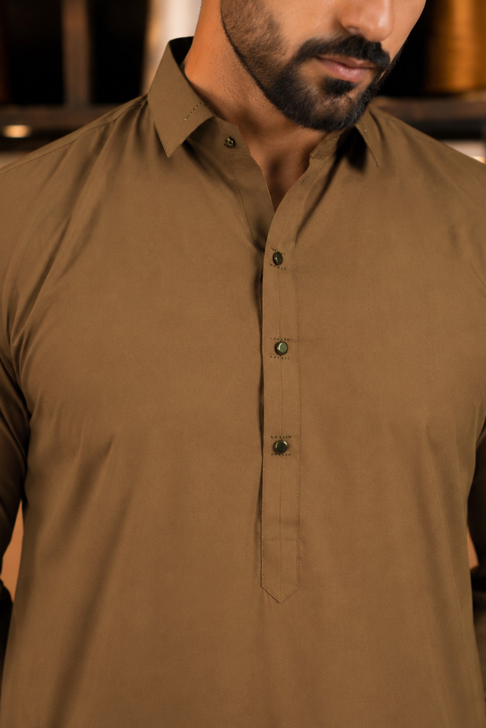 Stitched Shalwar Kameez (SPSC73) Crml Brown