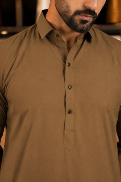 Stitched Shalwar Kameez (SPSC73) Crml Brown
