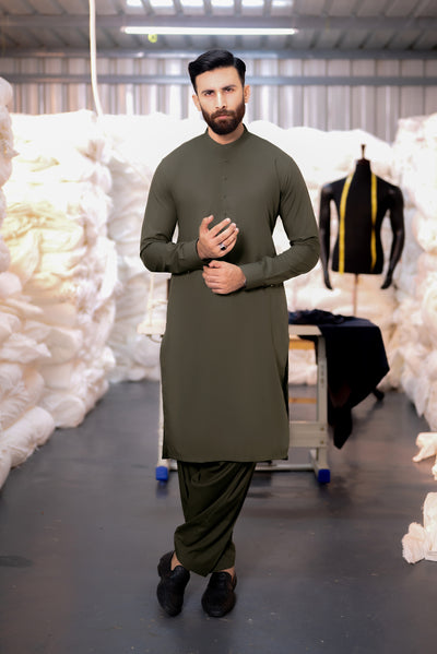 Stitched Shalwar Kameez (SPSB52) Brown